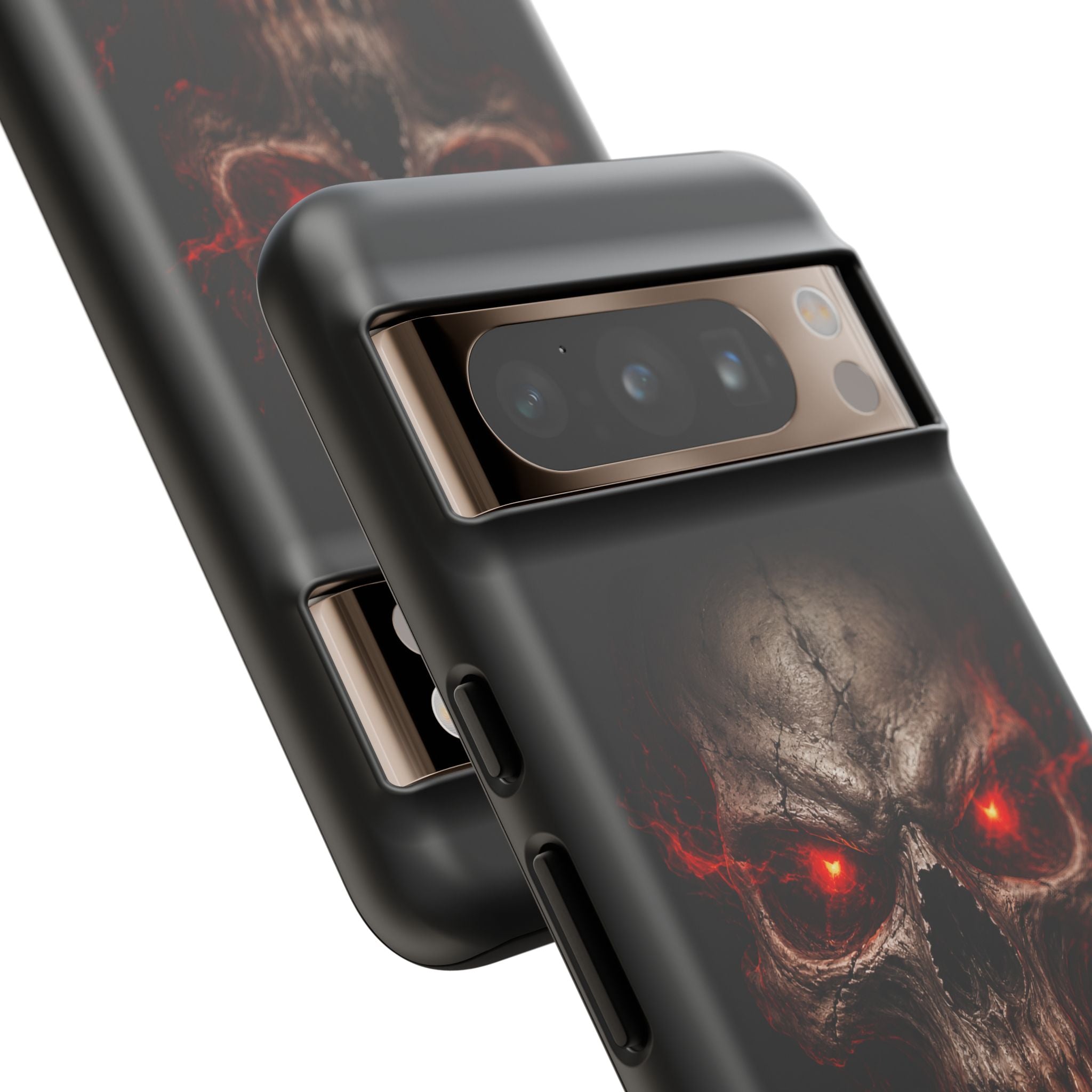Flaming Skull Tough Case — Heavy-Duty Phone Case with Red-Eye Skull Design