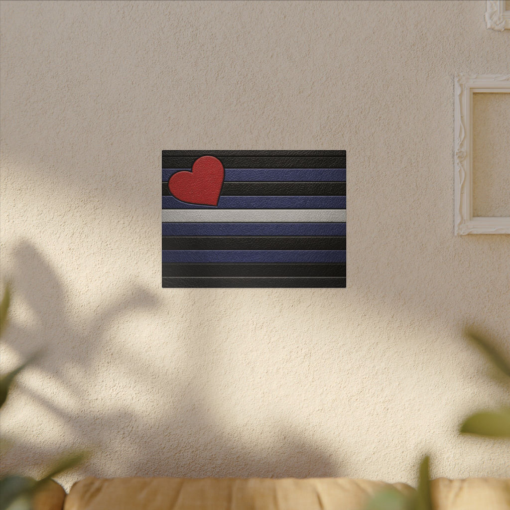 Leather Heart Canvas Wall Art - Matte Stretched Leather Pride Tribute