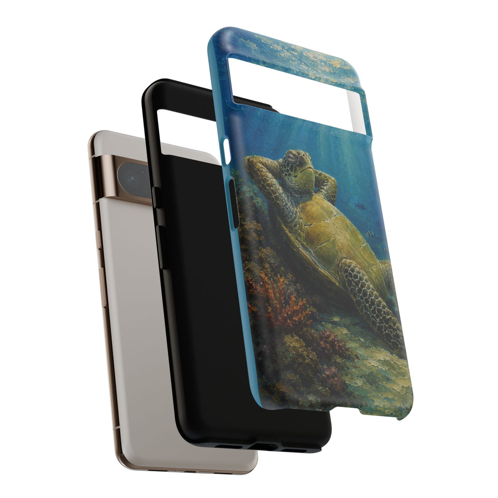 Sea Turtle Relaxation Phone Case — Ocean Underwater Art Protective Tough Case