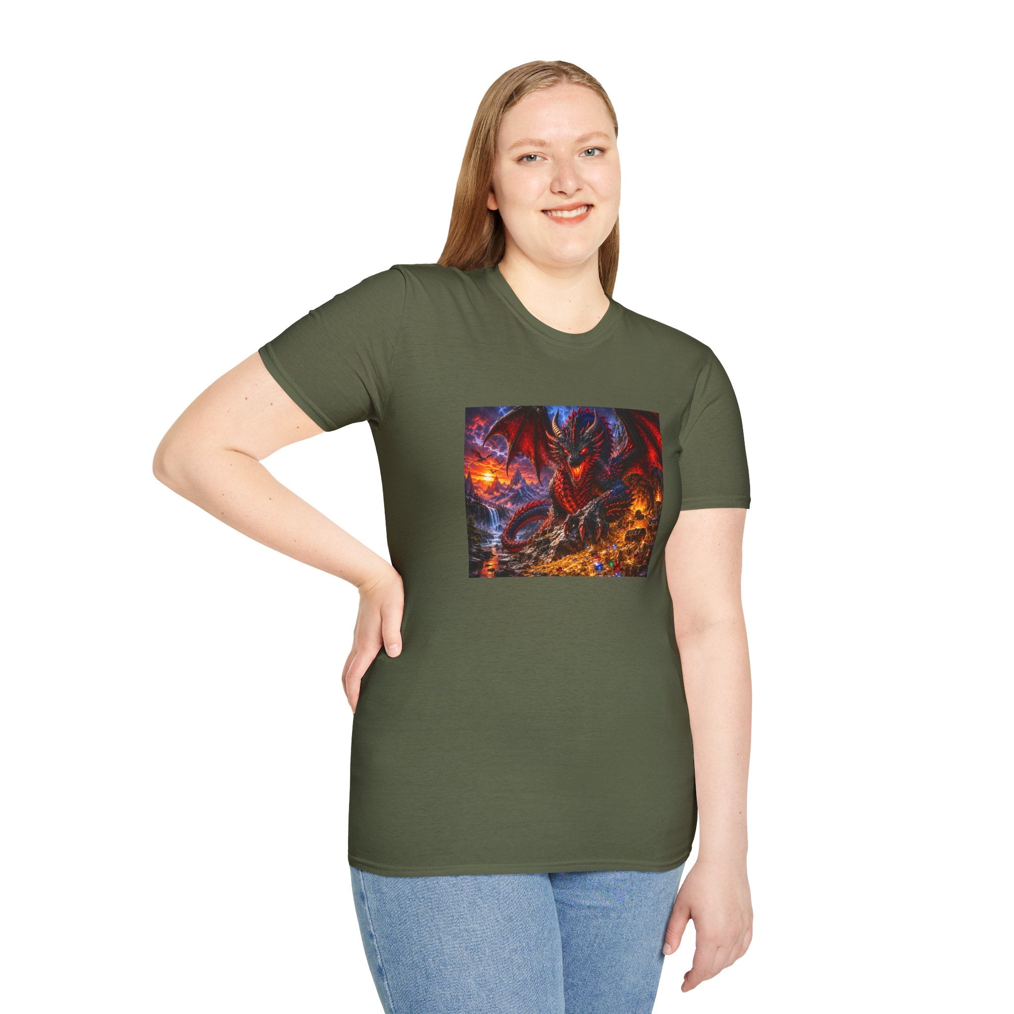 Dragon Guard T-Shirt — Epic Red Dragon Fantasy Art Tee