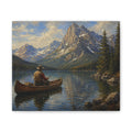Mountain Lake Canoe Canvas Print