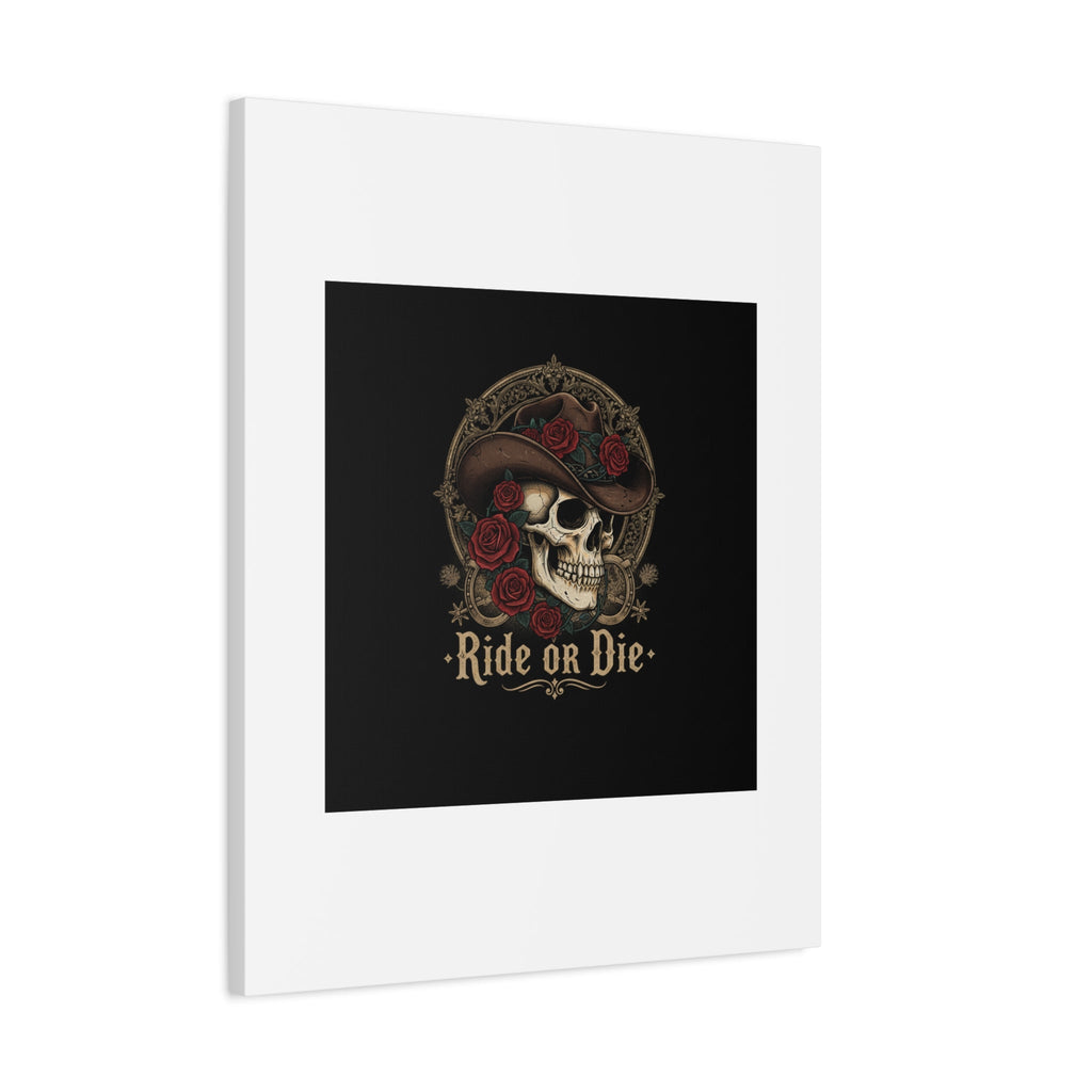Ride or Die Skull Canvas | Western Skull Art, Gothic Americana