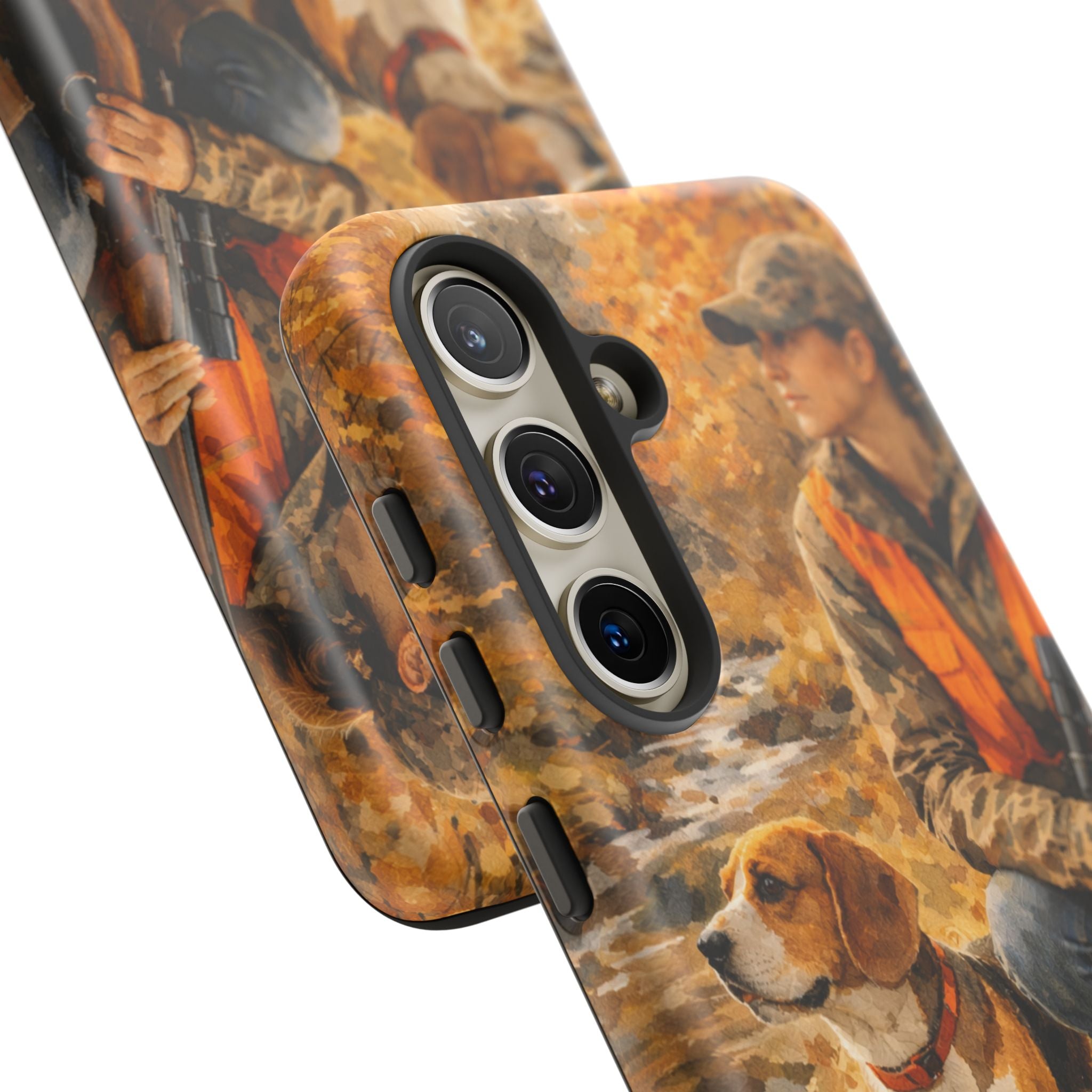 Hunter and Beagle Phone Case — Hunting Dog Autumn Camouflage iPhone Cover