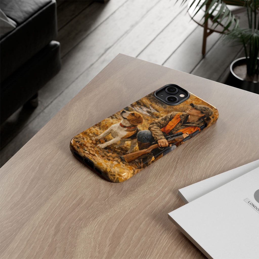 Hunter and Beagle Phone Case — Hunting Dog Autumn Camouflage iPhone Cover