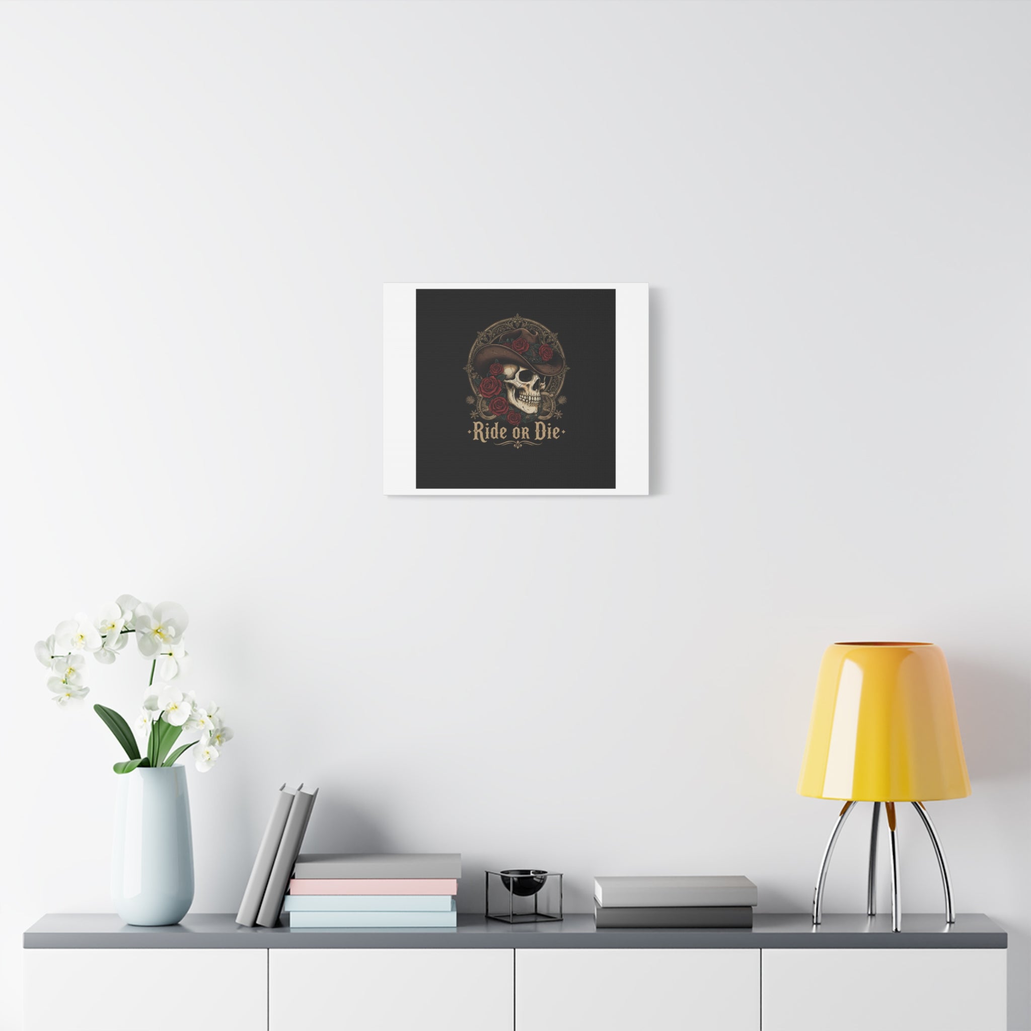 Ride or Die Skull Canvas | Western Skull Art, Gothic Americana