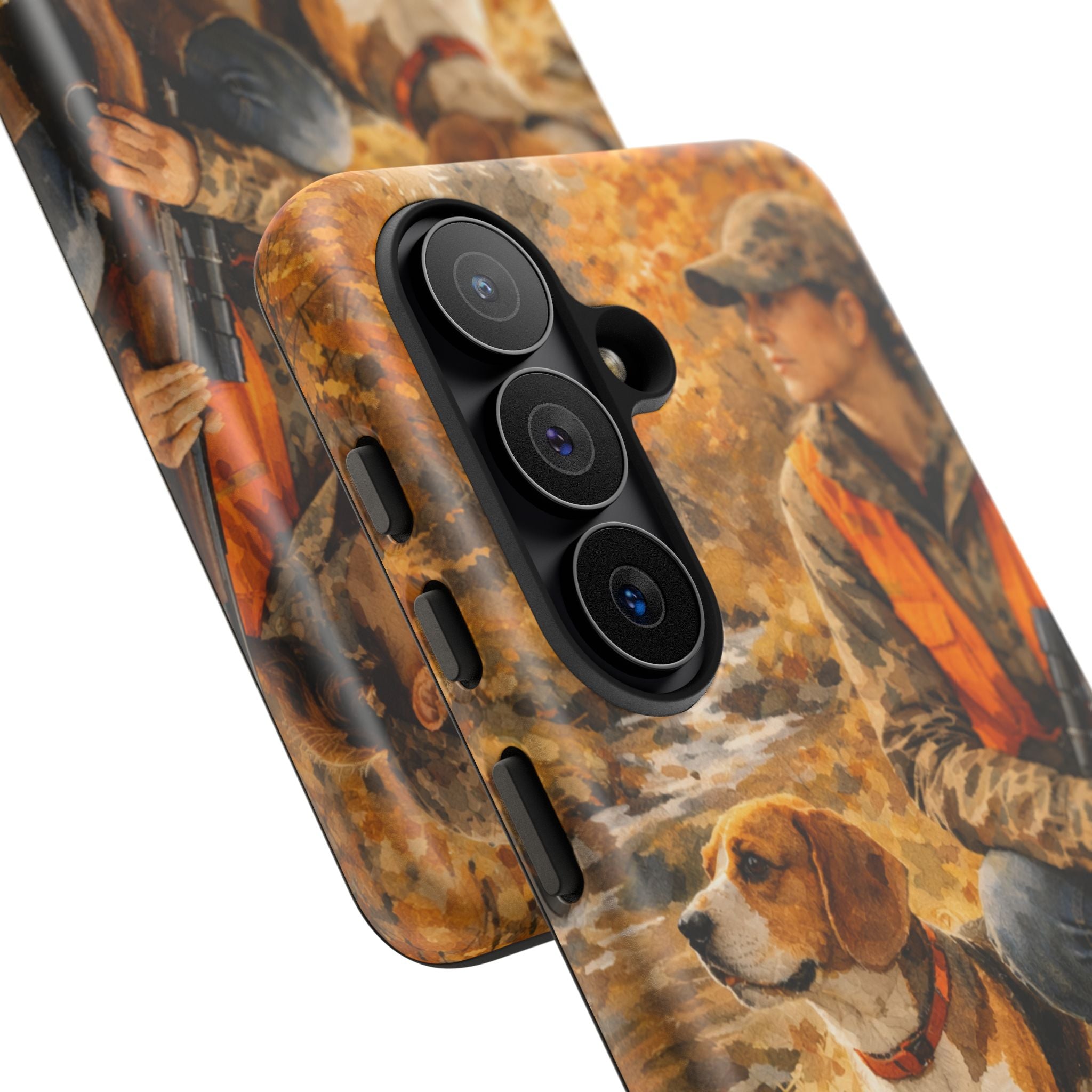 Hunter and Beagle Phone Case — Hunting Dog Autumn Camouflage iPhone Cover