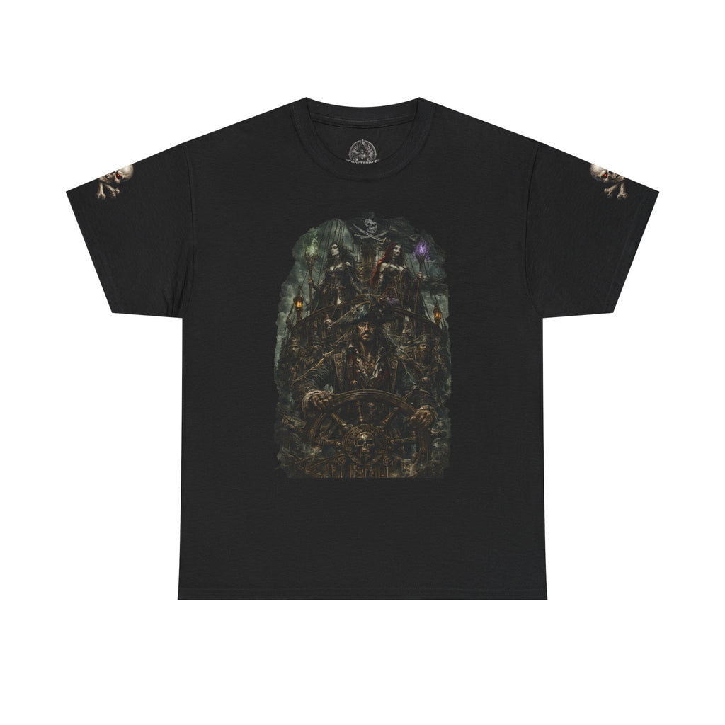 Premium Dark Pirate Mutineer T-Shirt — Dark Skull & Nautical Gothic Graphic Tee