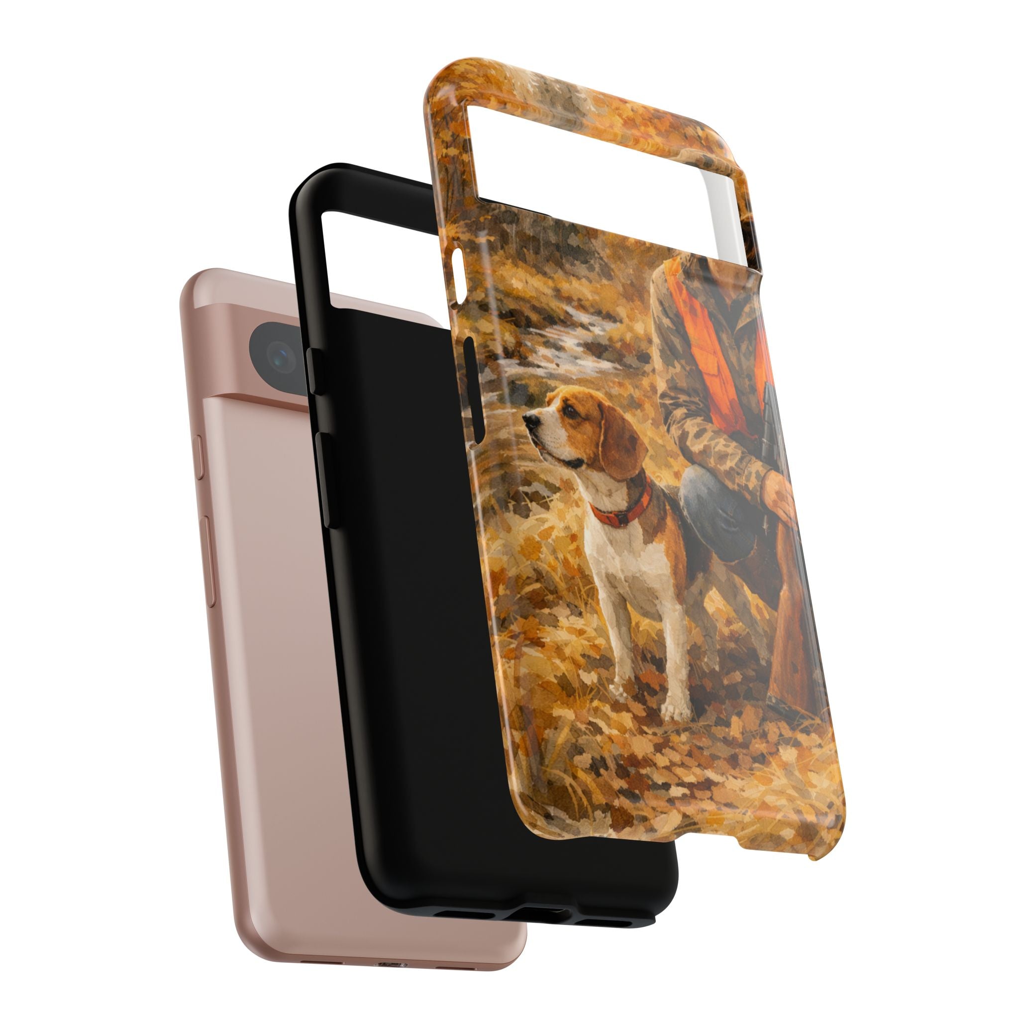 Hunter and Beagle Phone Case — Hunting Dog Autumn Camouflage iPhone Cover