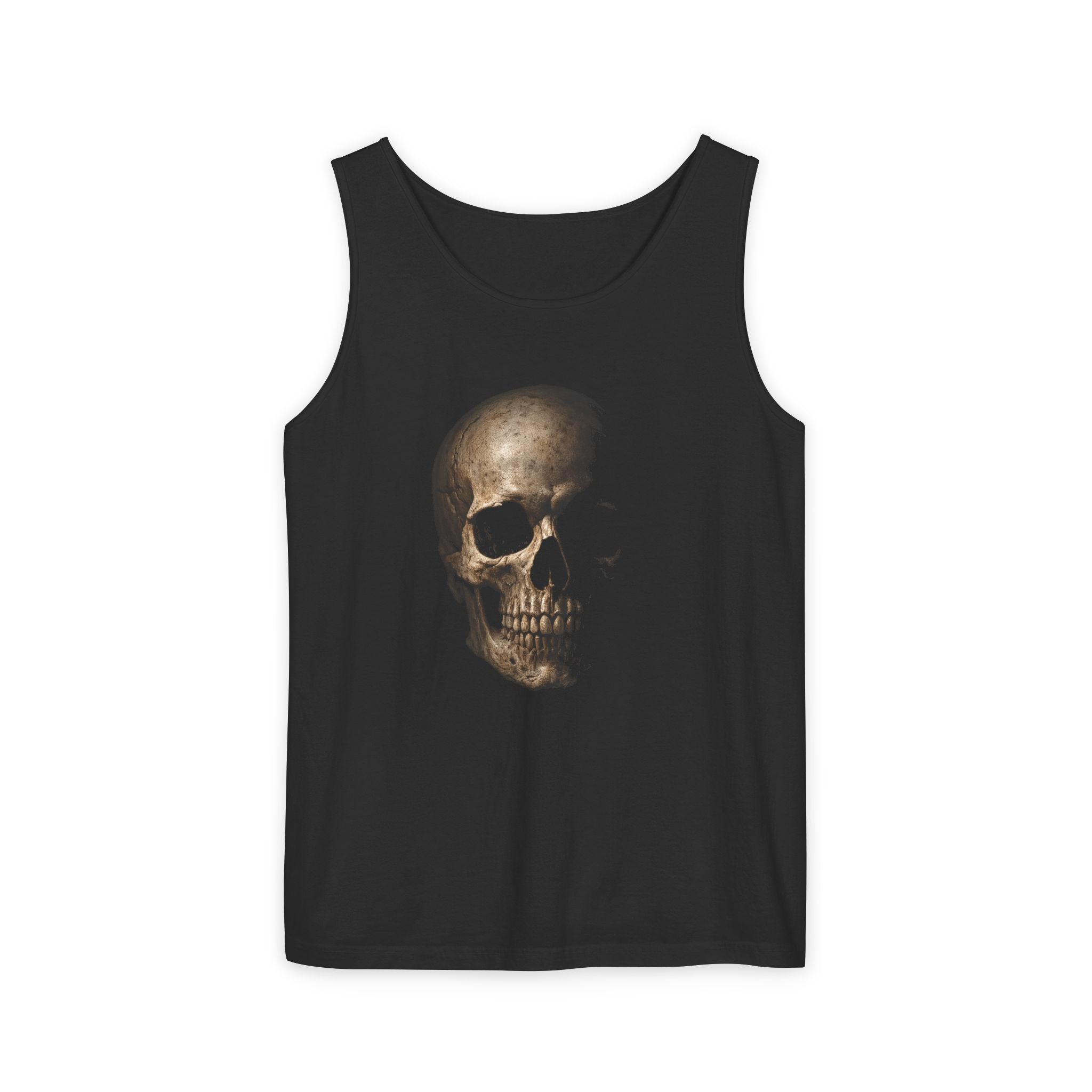 Skull Tank Top — Vintage Gothic Skull Graphic Sleeveless Tee