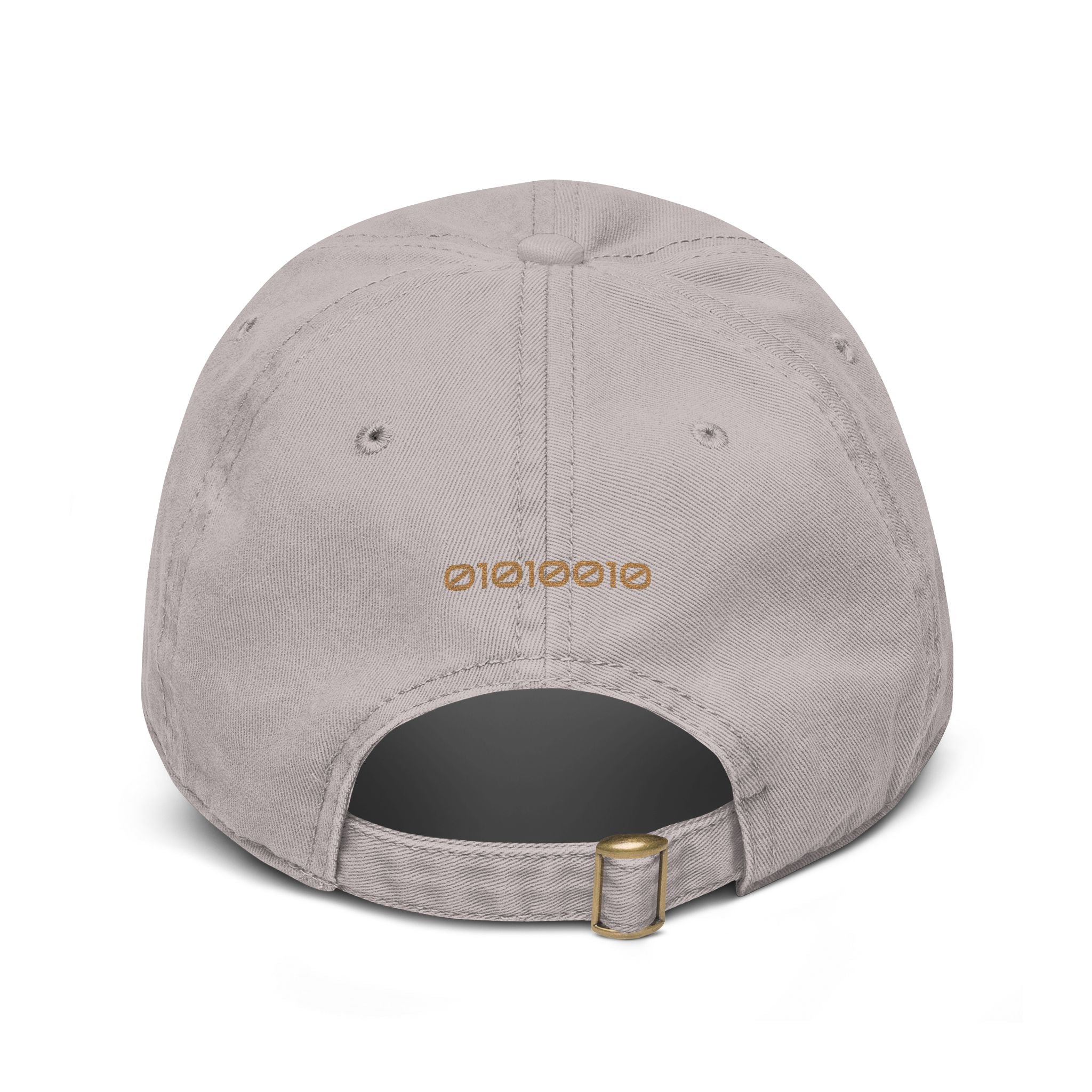 Rogue Embroidered Washed Baseball Cap — Vintage Gray Dad Hat with Gold Stitching