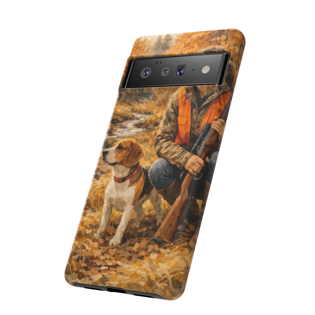 Hunter and Beagle Phone Case — Hunting Dog Autumn Camouflage iPhone Cover