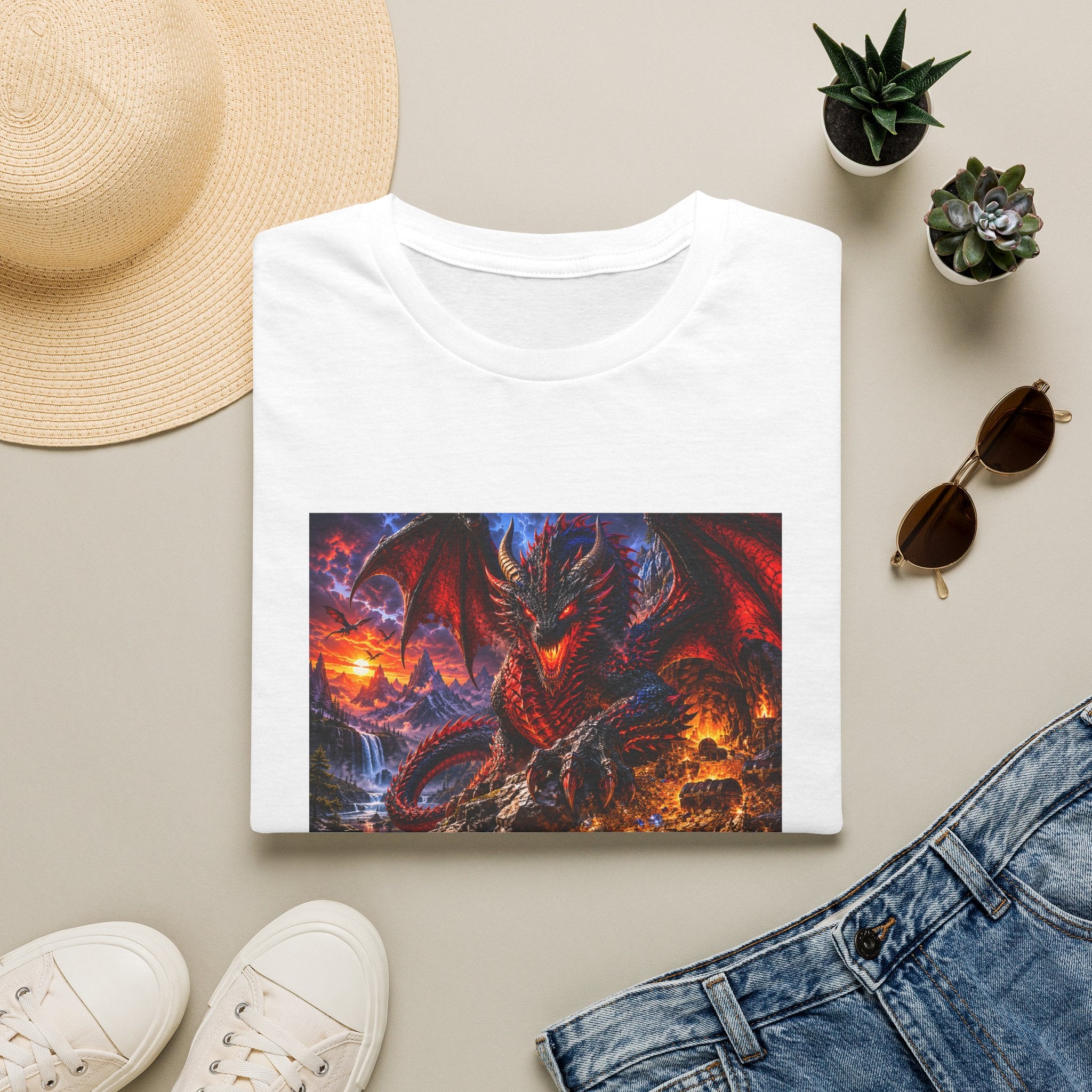 Dragon Guard T-Shirt — Epic Red Dragon Fantasy Art Tee