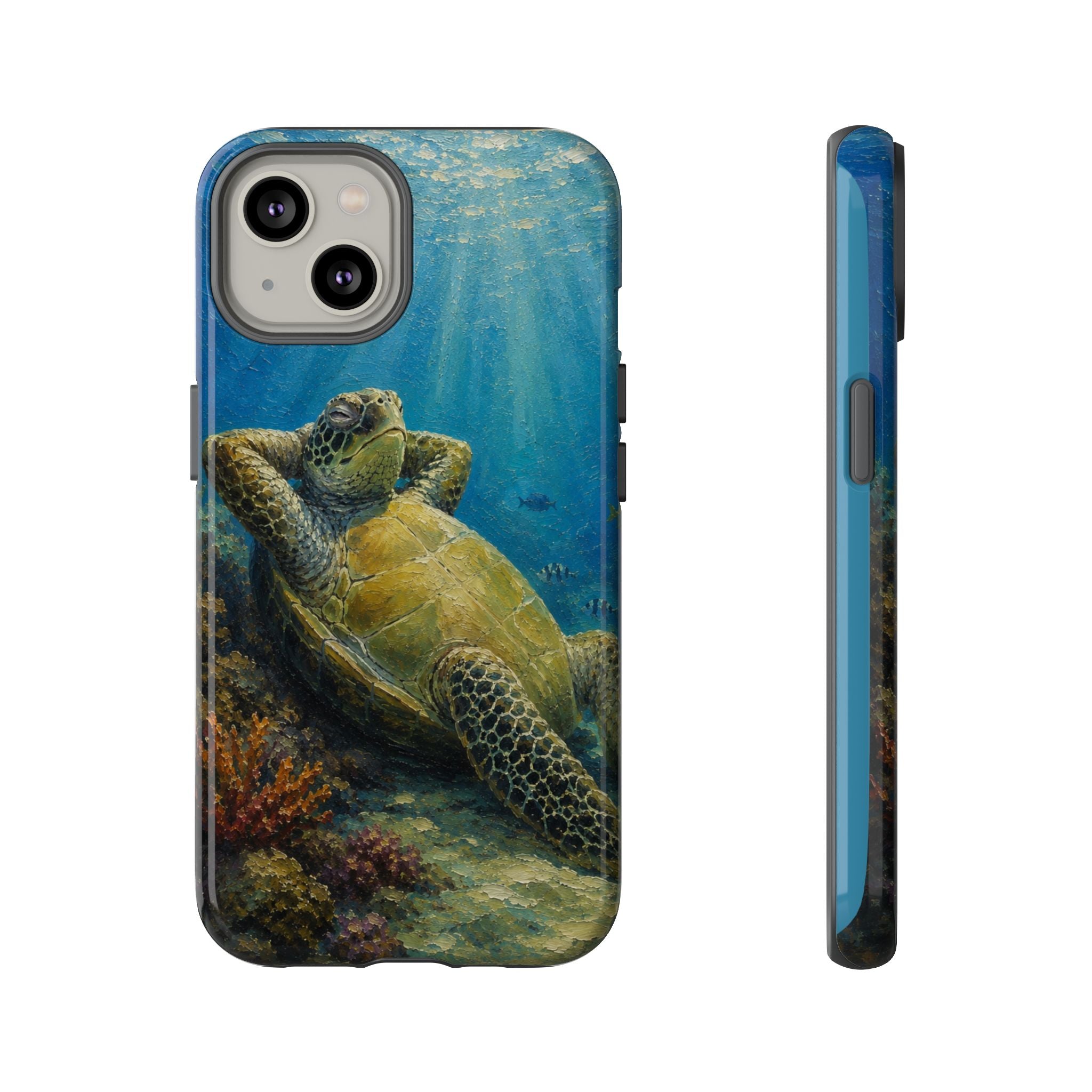Sea Turtle Relaxation Phone Case — Ocean Underwater Art Protective Tough Case