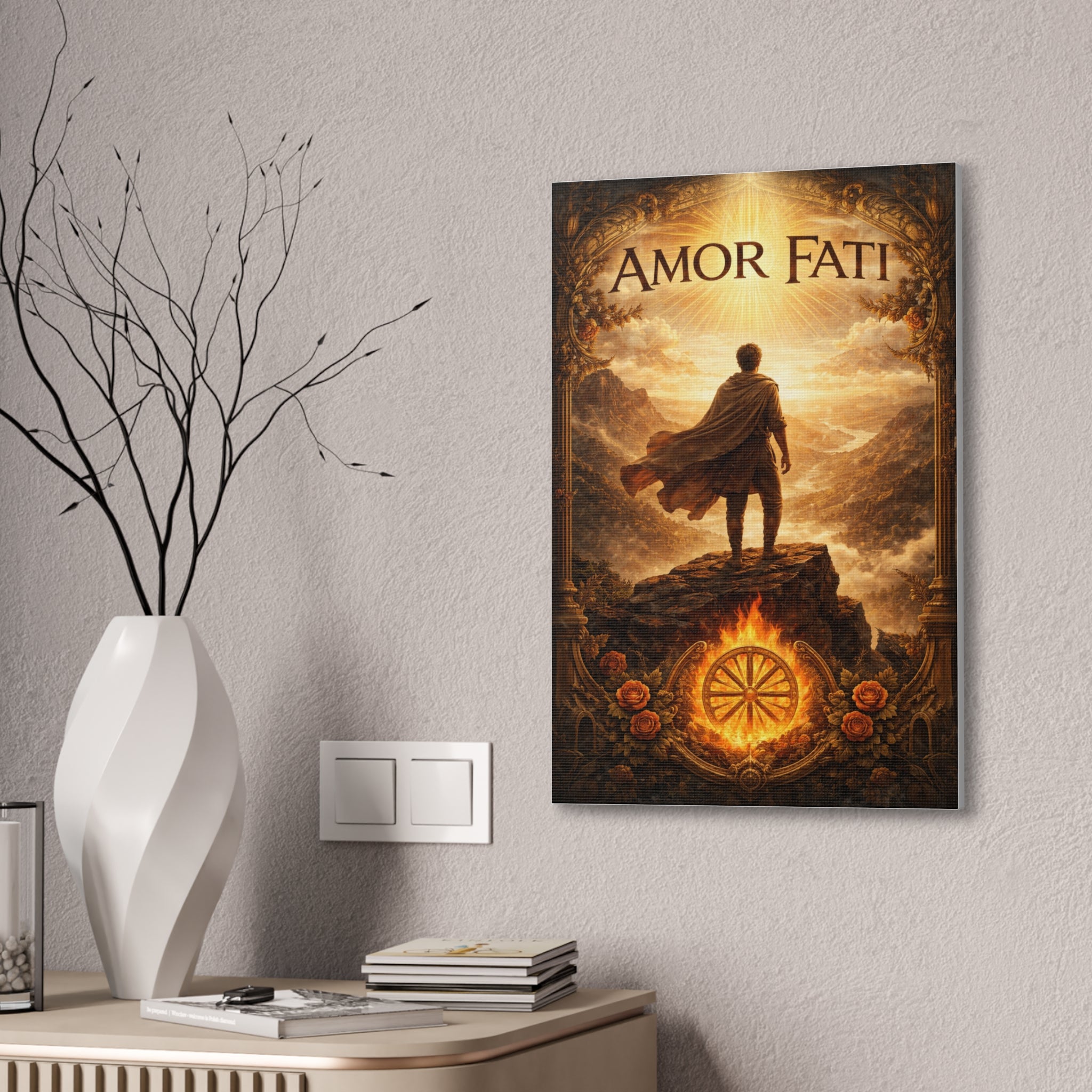 Amor Fati Canvas Wall Art — Stoic Journey Inspirational Print