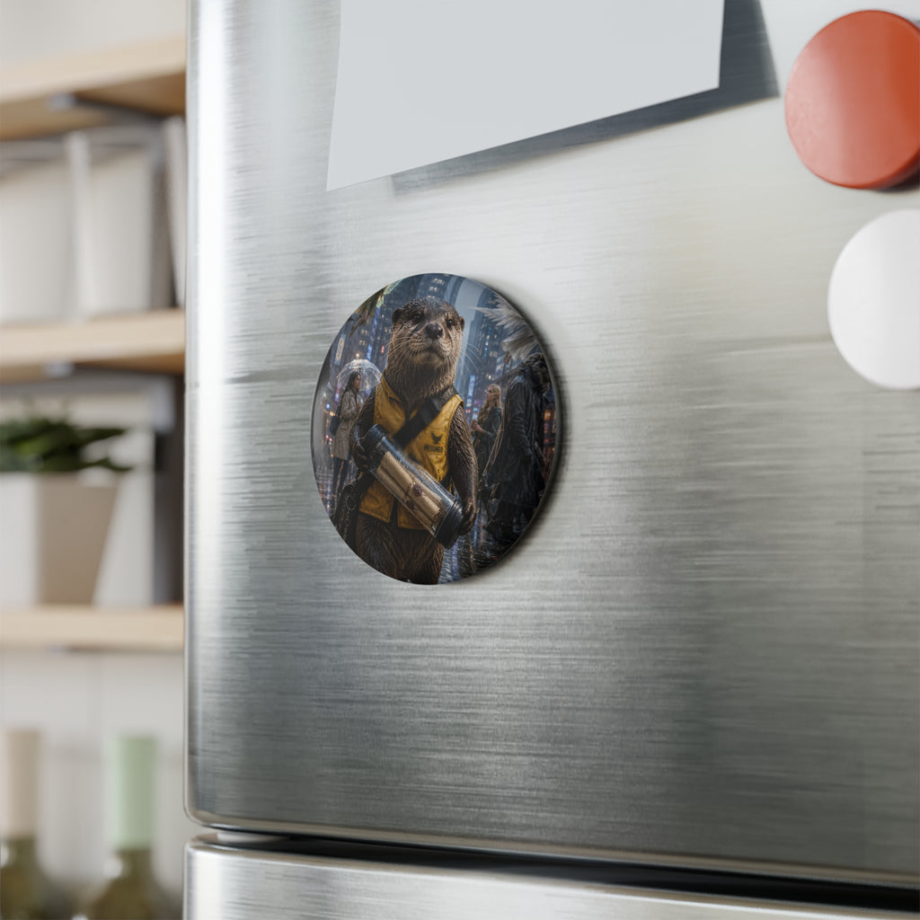 Messenger Otter Courier Service Button Magnet —  Urban Otter