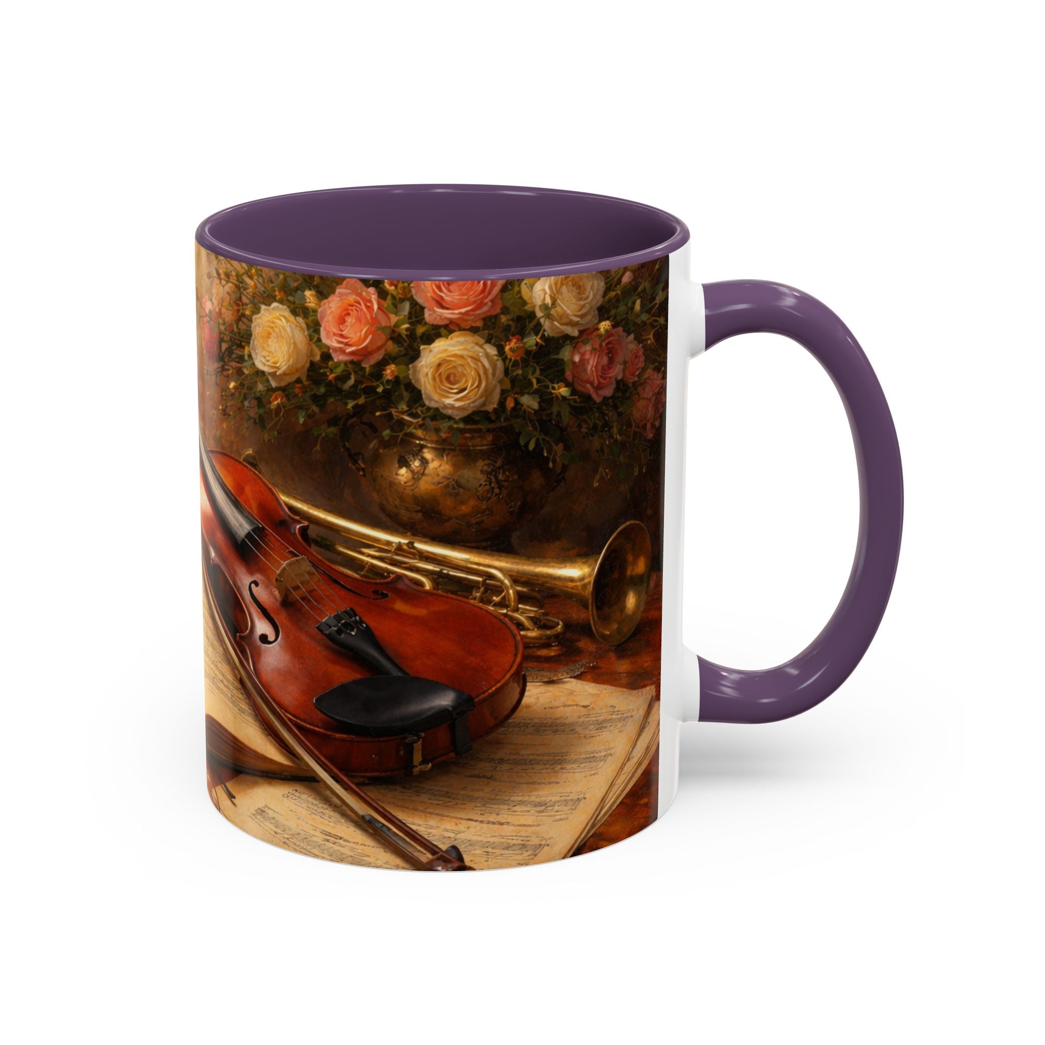 Classical Music Coffee Mug – Classical Music Floral Design (11/15 oz)