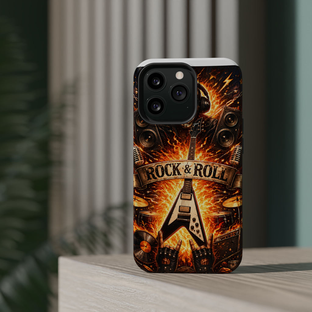Rock & Roll Skull Guitar Phone Case — Magnetic Impact-Resistant