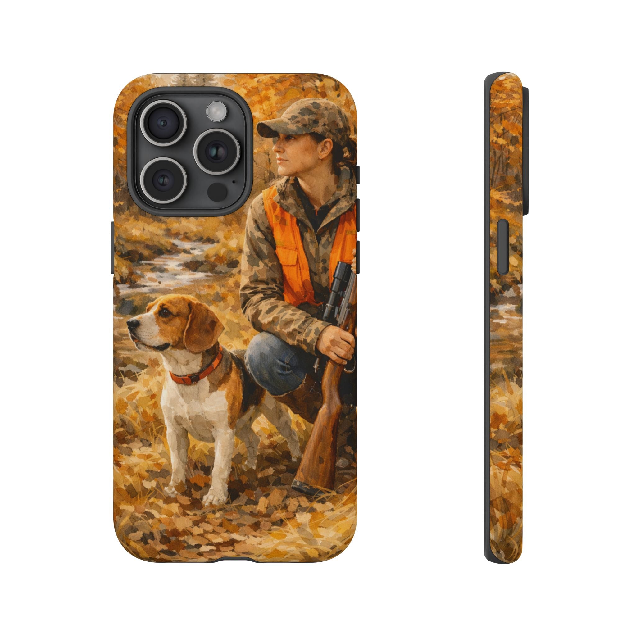 Hunter and Beagle Phone Case — Hunting Dog Autumn Camouflage iPhone Cover