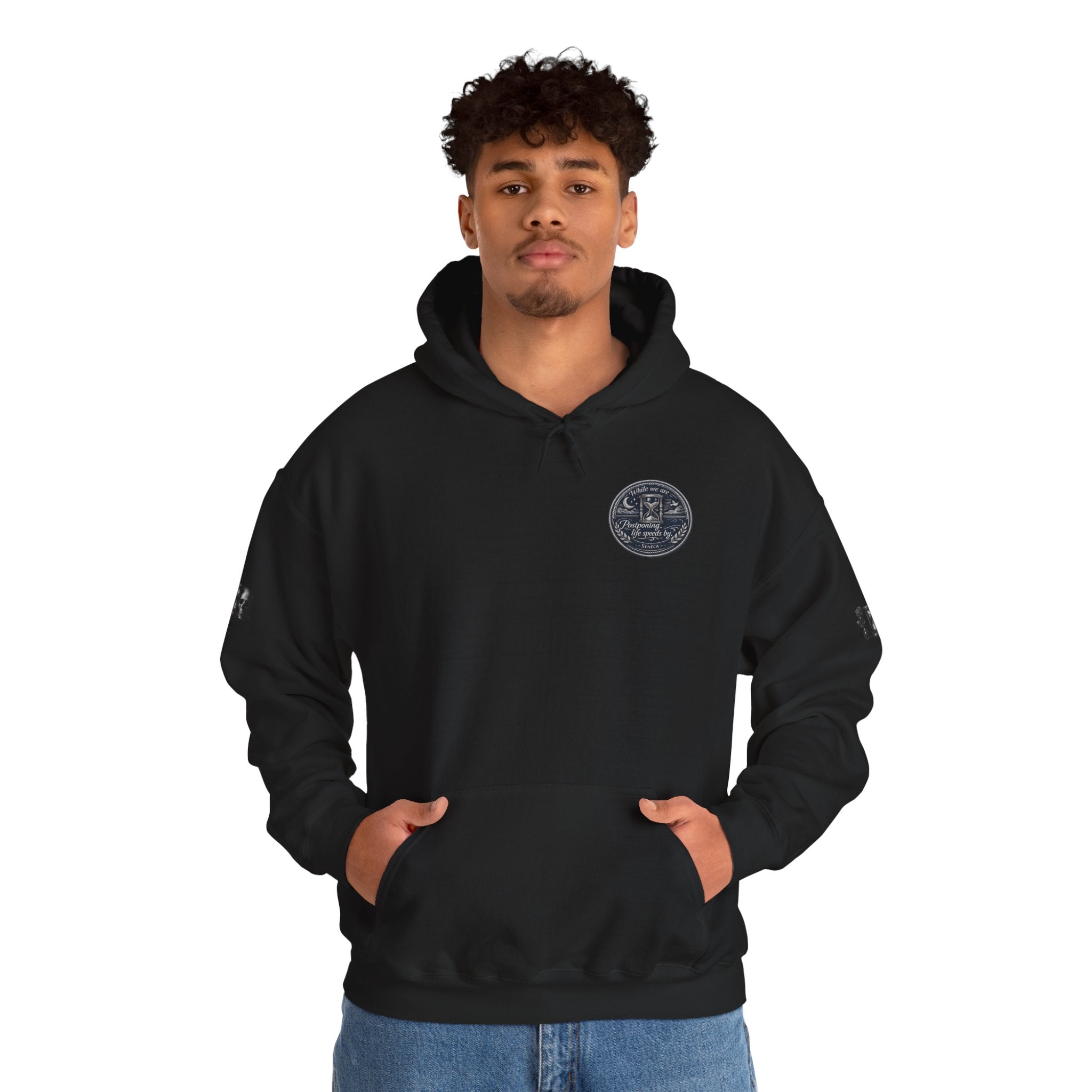 Premium Hoodie — 'Memento Mori' Skull & Scales Graphic Hoodie