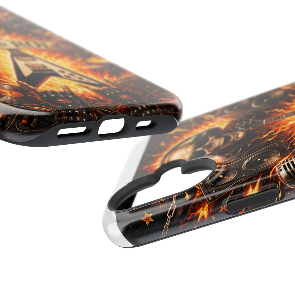 Rock & Roll Skull Guitar Phone Case — Magnetic Impact-Resistant