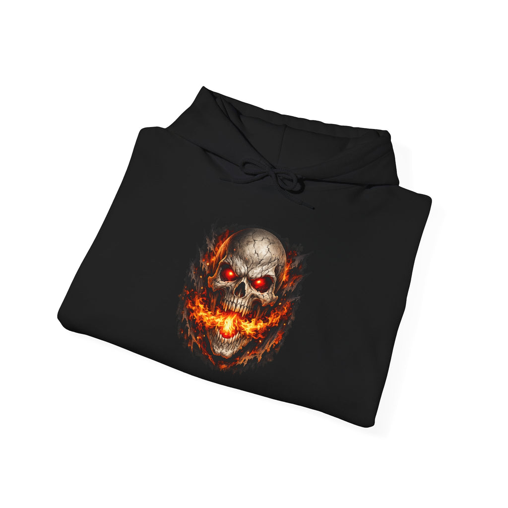 Premium Devil's Reject Hoodie — Fiery Skull Graphic Pullover