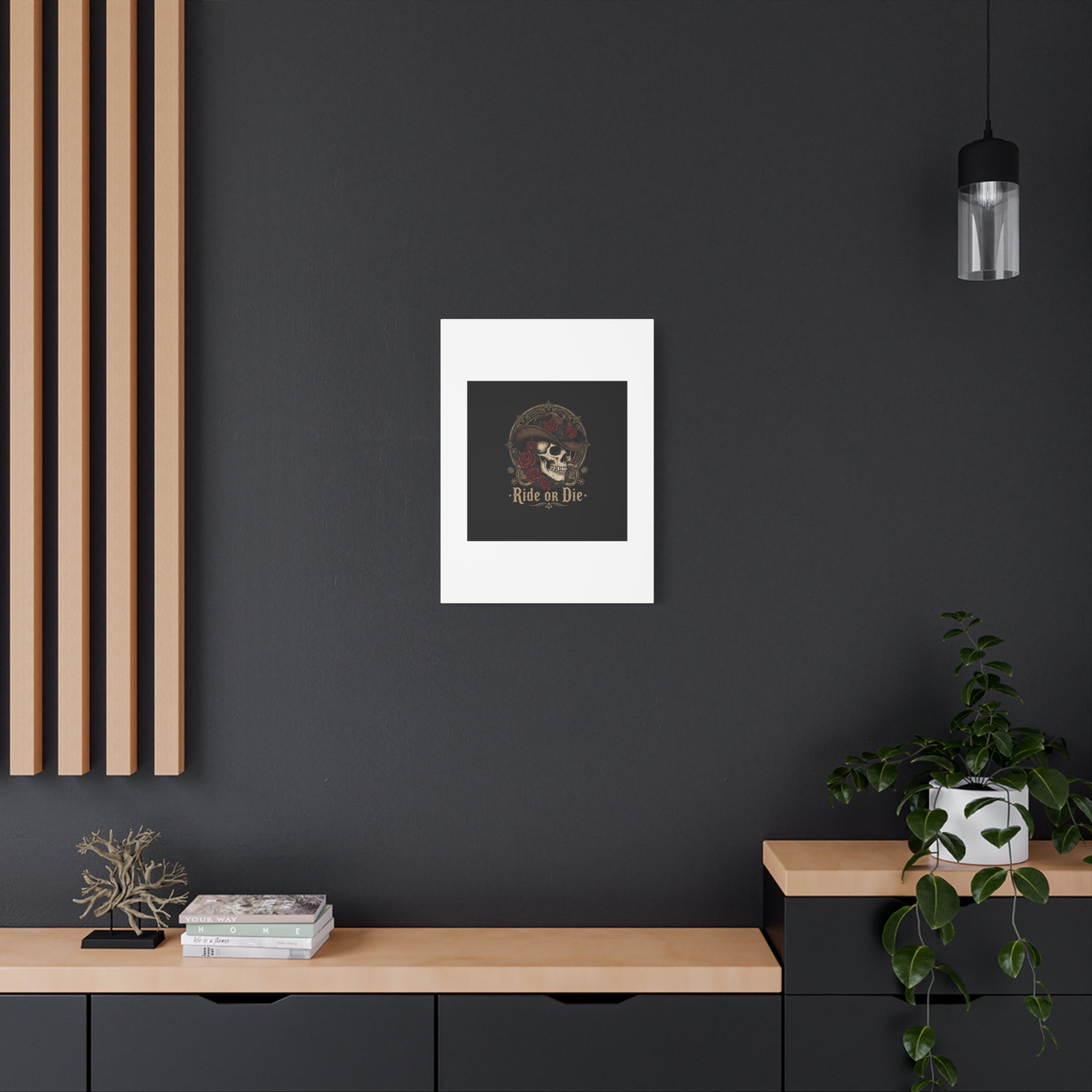 Ride or Die Skull Canvas | Western Skull Art, Gothic Americana