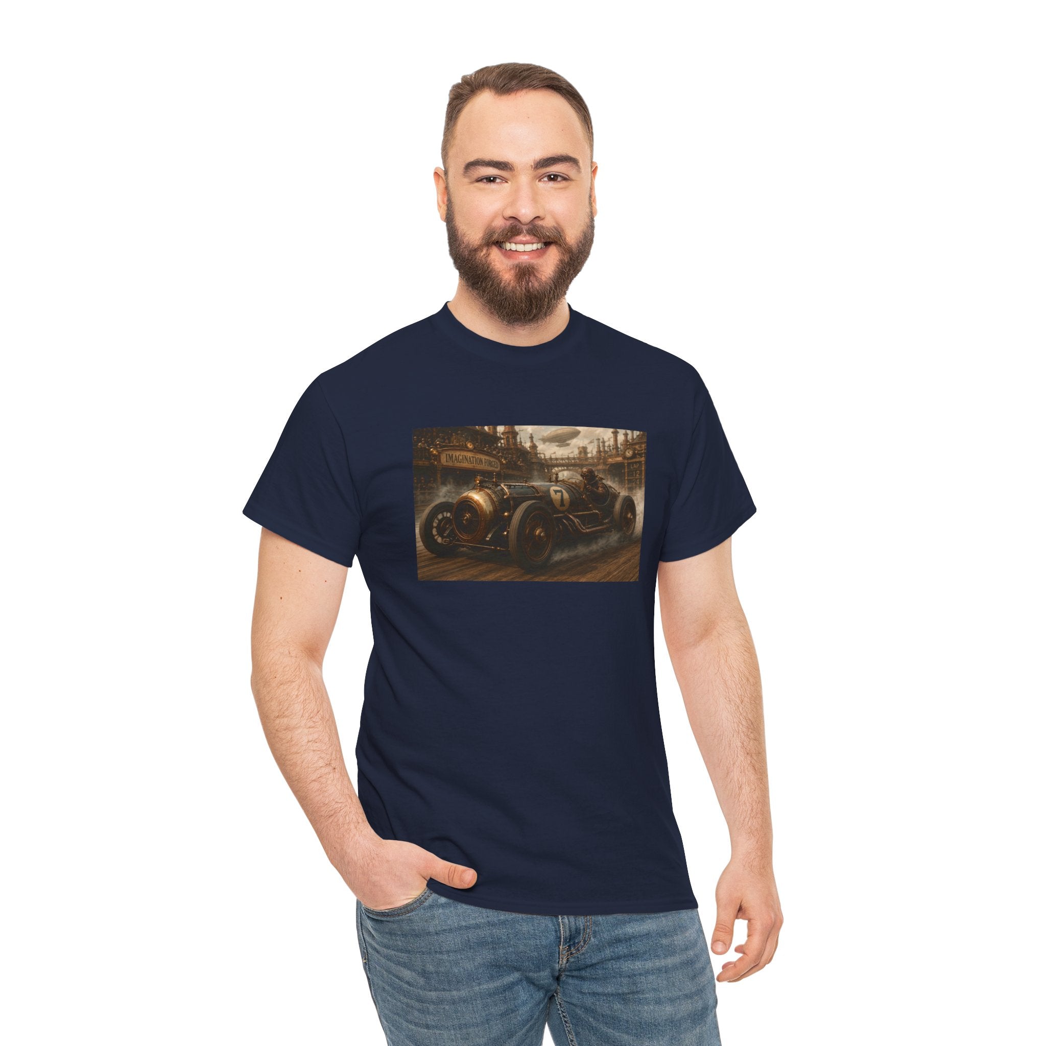 Steampunk Racecar Tee — Classic Antique Car Graphic T-Shirt