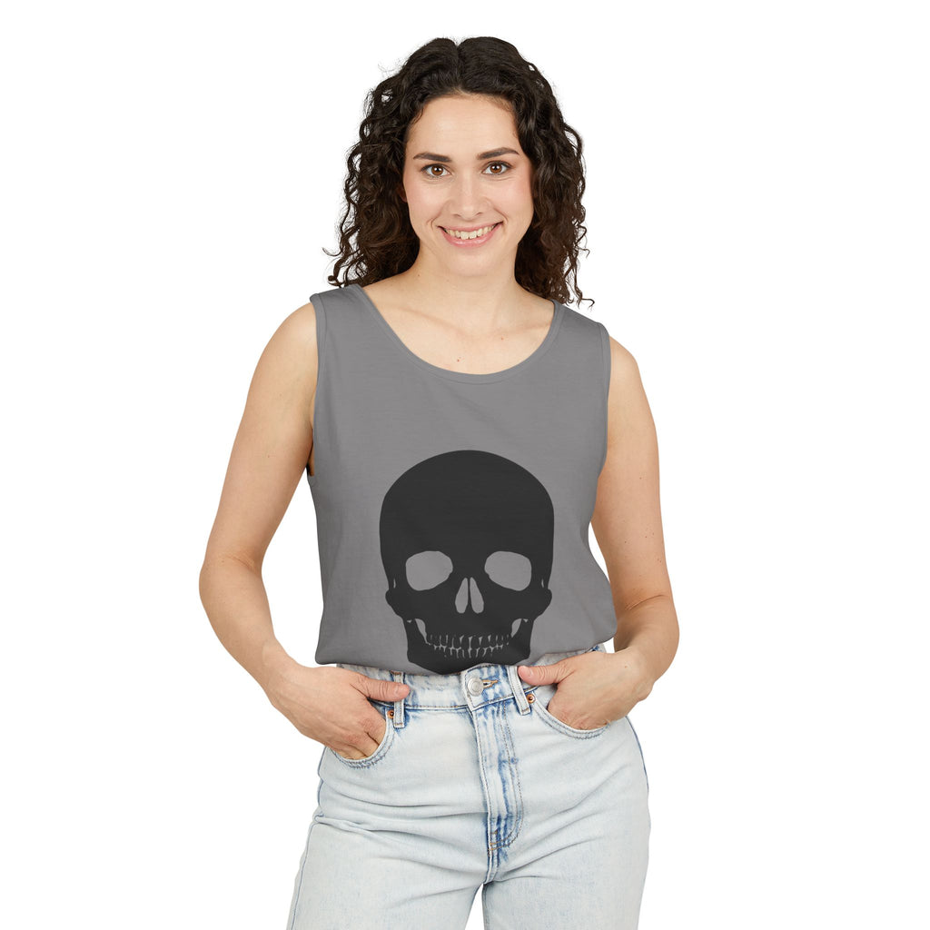 Skull Graphic Tank Top — Bold Black Skull Summer Vest