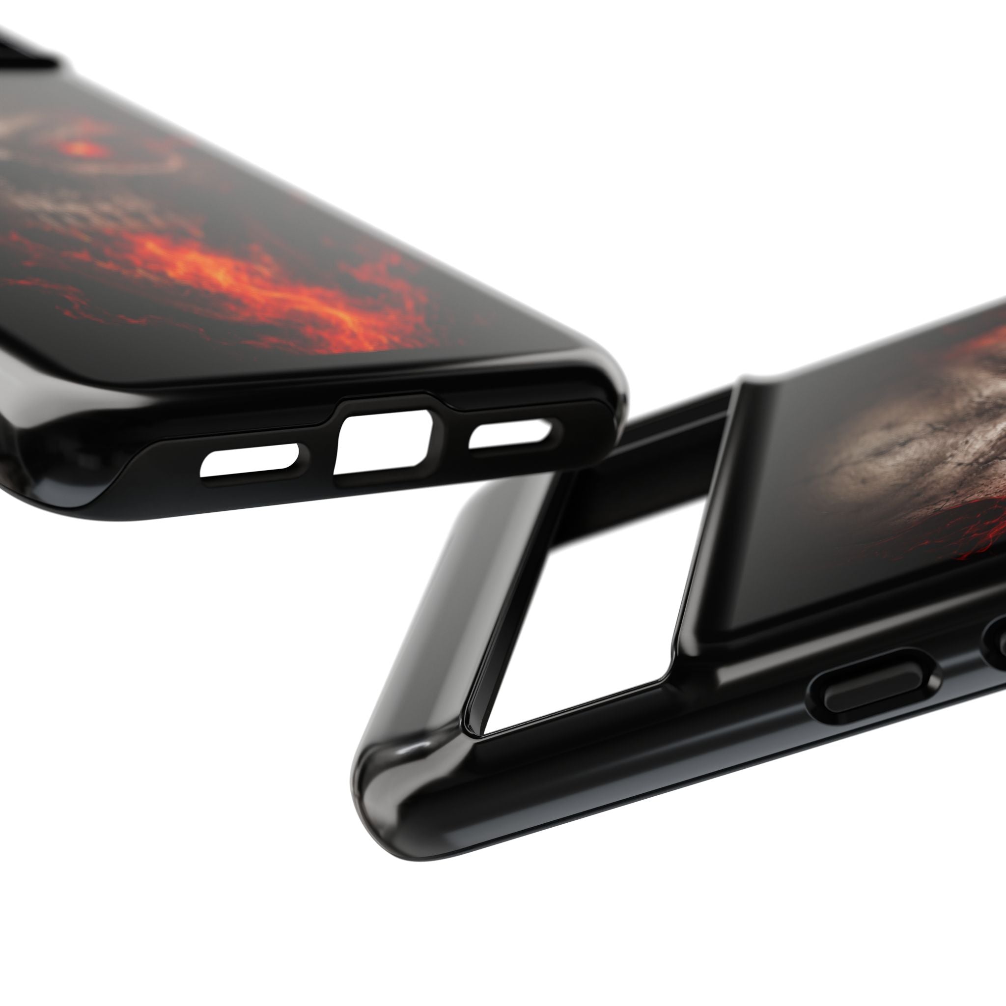 Flaming Skull Tough Case — Heavy-Duty Phone Case with Red-Eye Skull Design