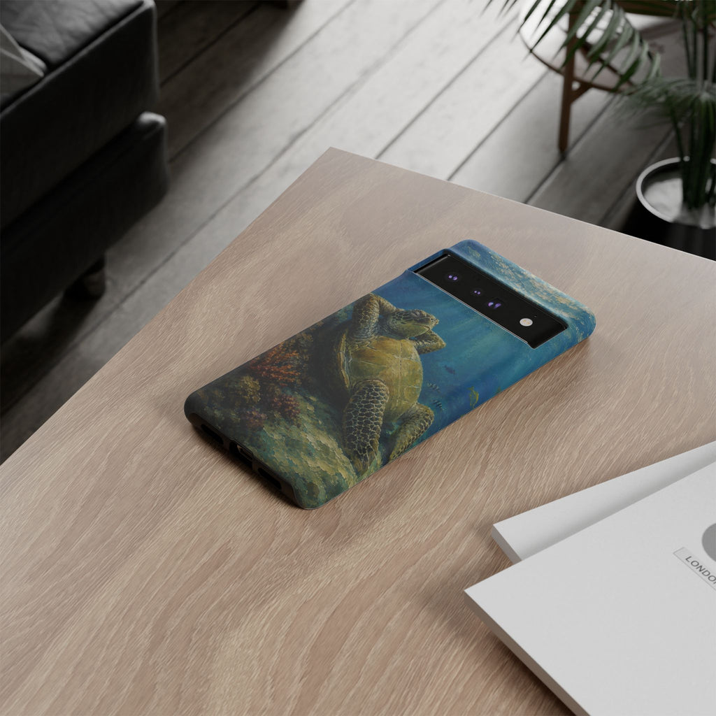 Sea Turtle Relaxation Phone Case — Ocean Underwater Art Protective Tough Case