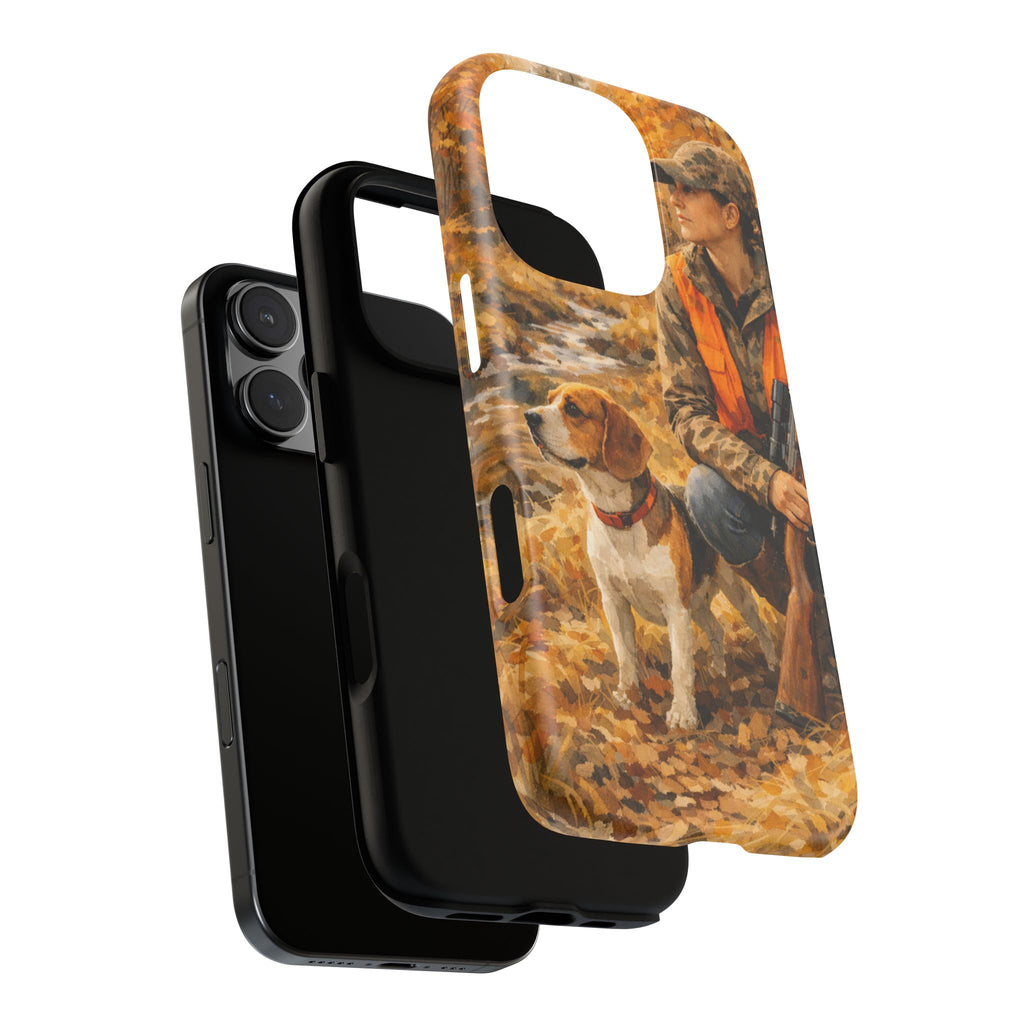 Hunter and Beagle Phone Case — Hunting Dog Autumn Camouflage iPhone Cover