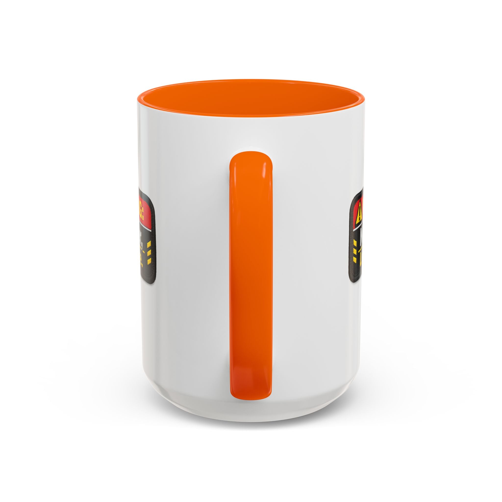 Coffee Mug — "Warning: No Filter, Less Care" Accent Ceramic Mug
