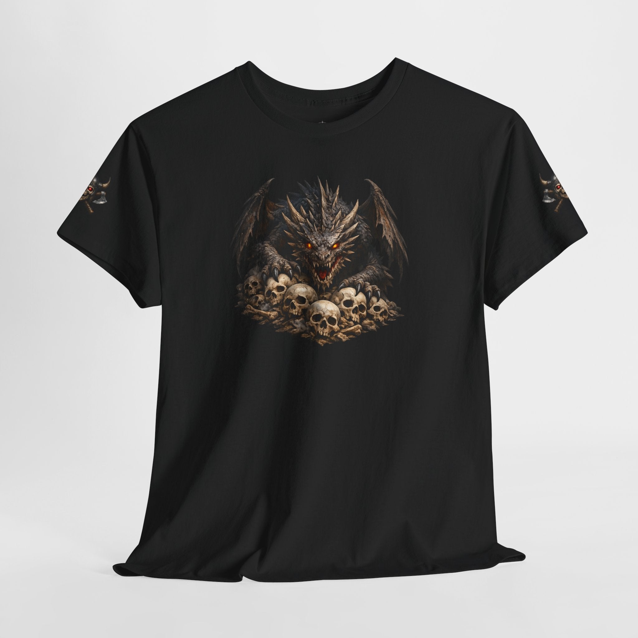 Premium Dragon Skull T-Shirt — Dark Fantasy Graphic Tee for Gothic & Metal Fans