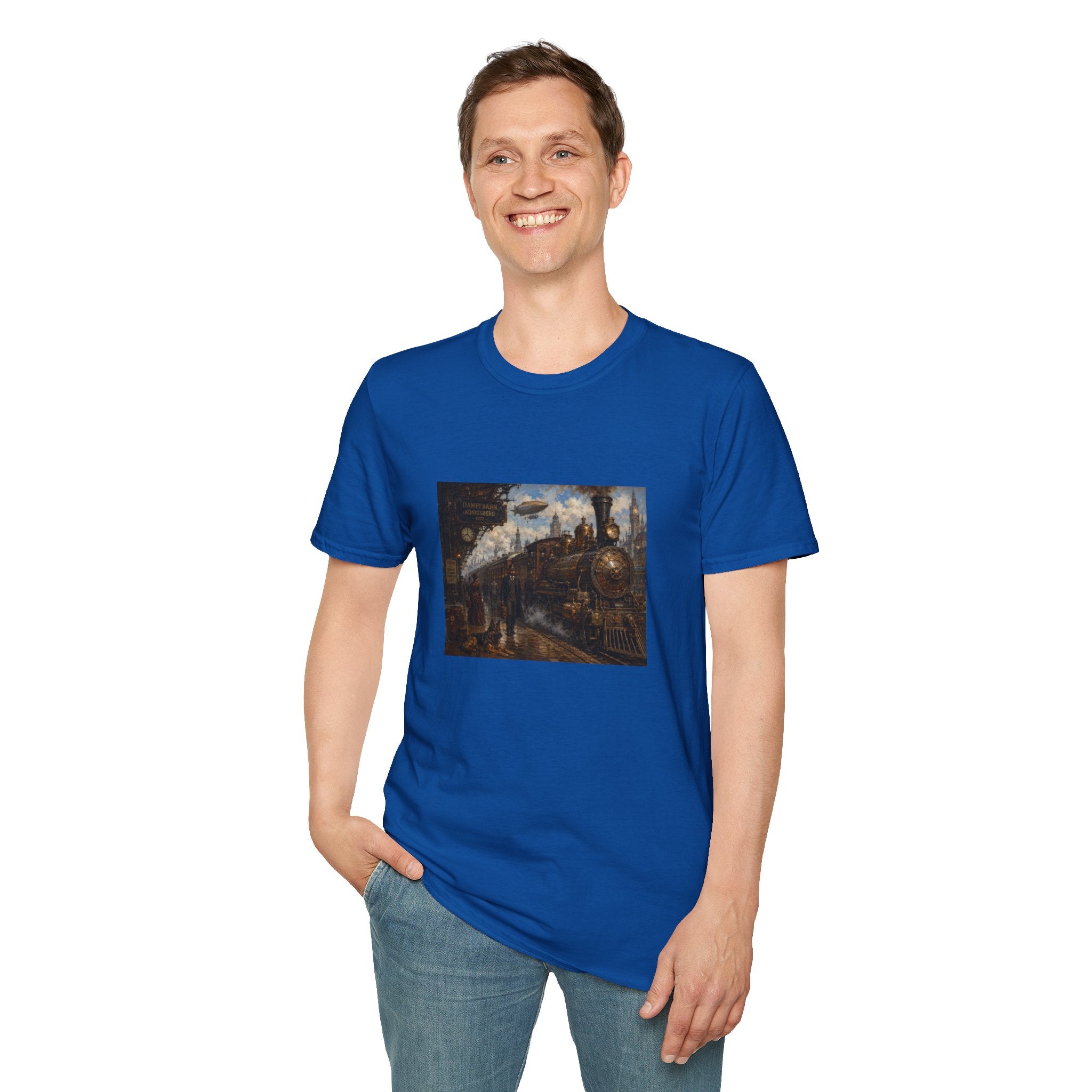 Steampunk Steamtrain T‑Shirt — Vintage Airship & Locomotive Art Tee
