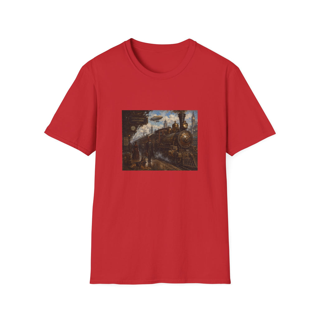 Steampunk Steamtrain T‑Shirt — Vintage Airship & Locomotive Art Tee