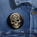 Skull 'NoFear' Pin Button – Gothic Skull Badge for Jackets & Backpacks