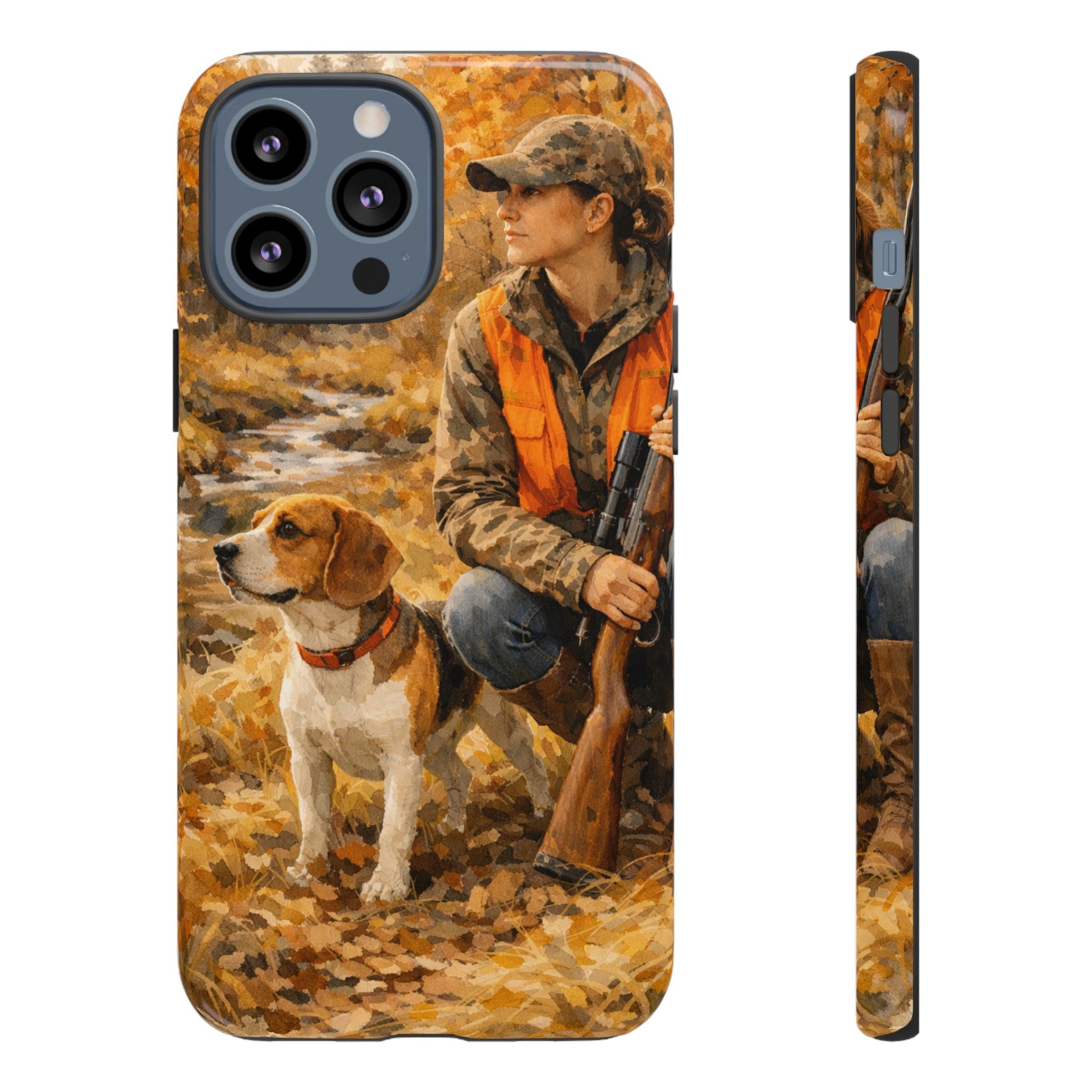 Hunter and Beagle Phone Case — Hunting Dog Autumn Camouflage iPhone Cover