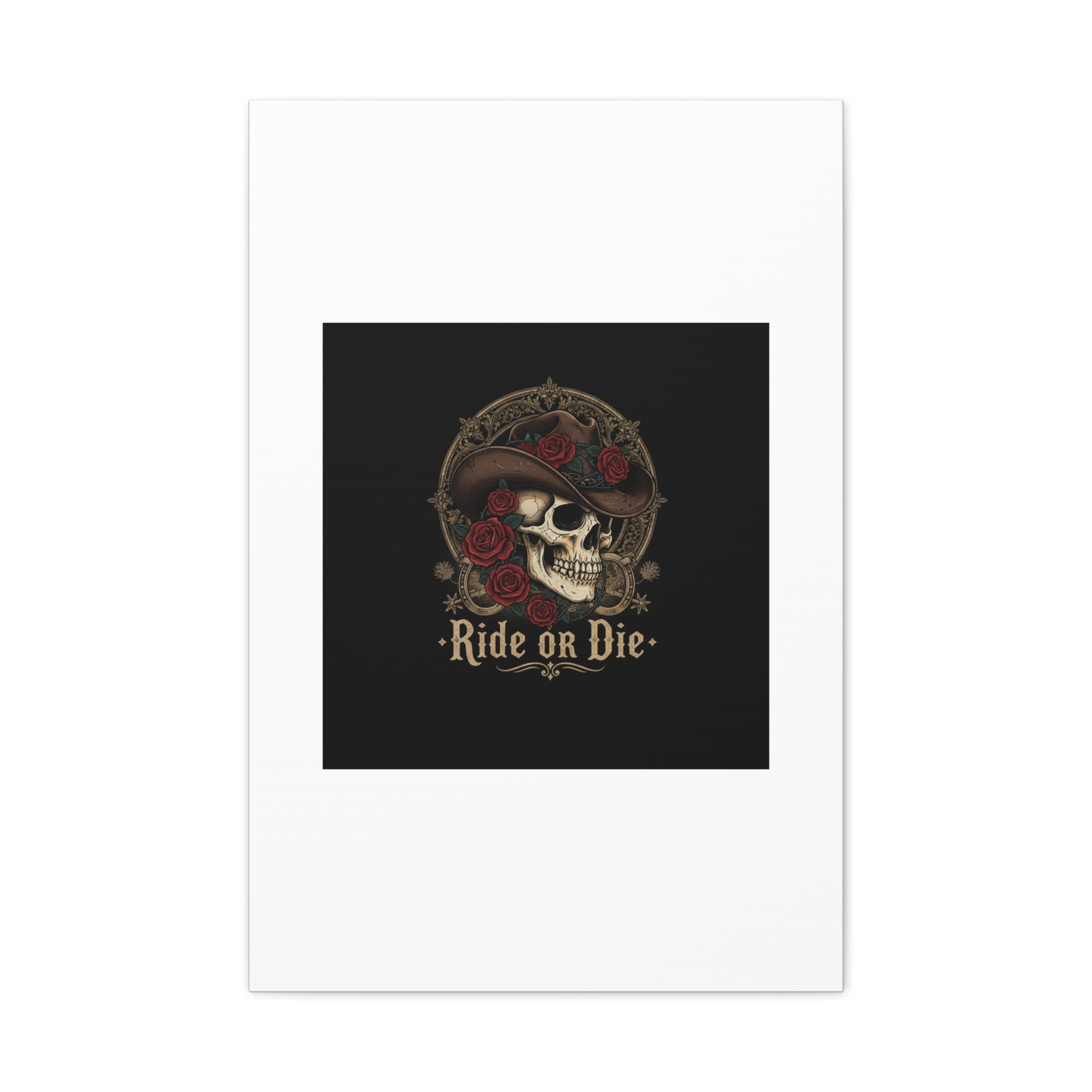 Ride or Die Skull Canvas | Western Skull Art, Gothic Americana