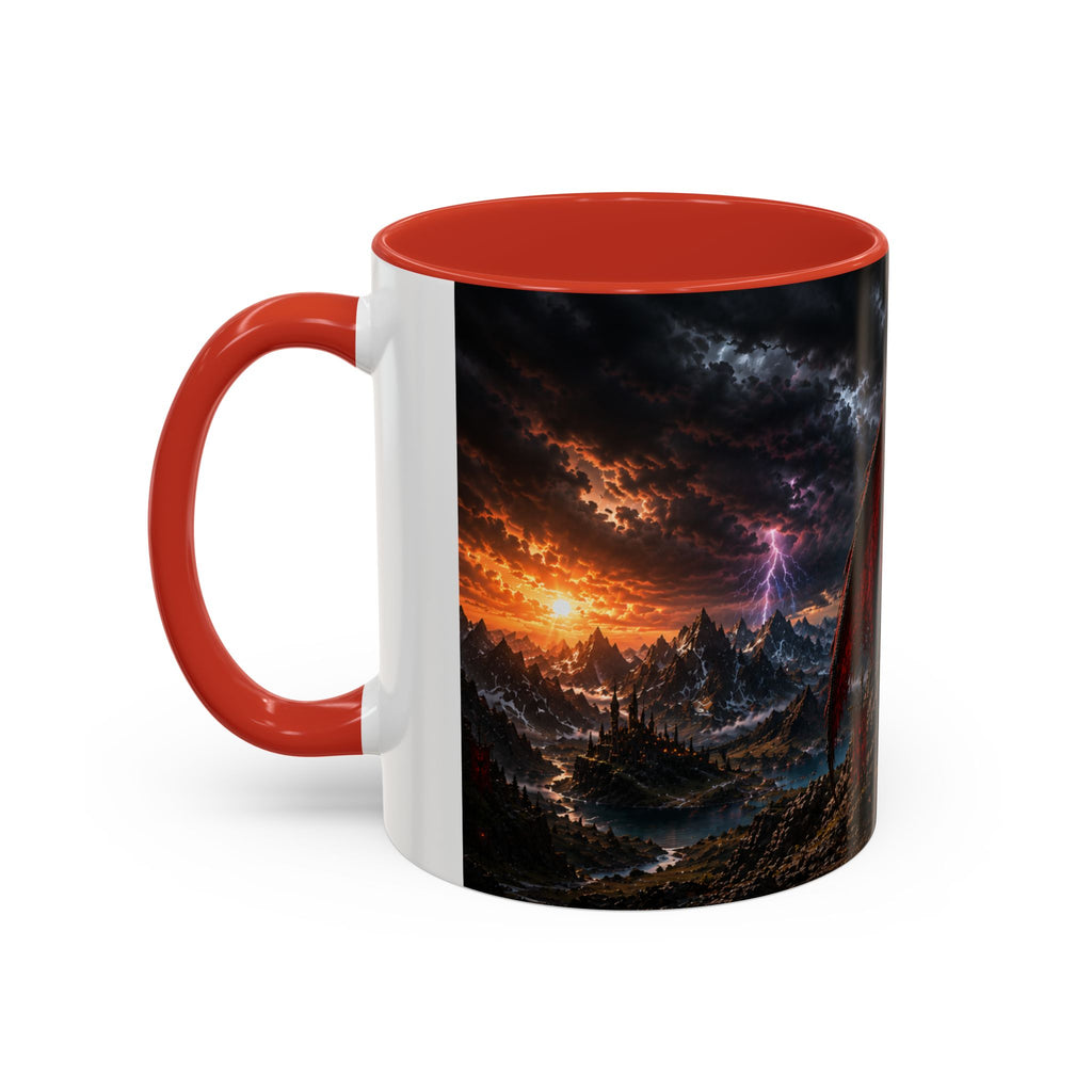 Dragon Coffee Mug — Dark Fantasy Red-Eyed Dragon Accent Mug (11/15oz)