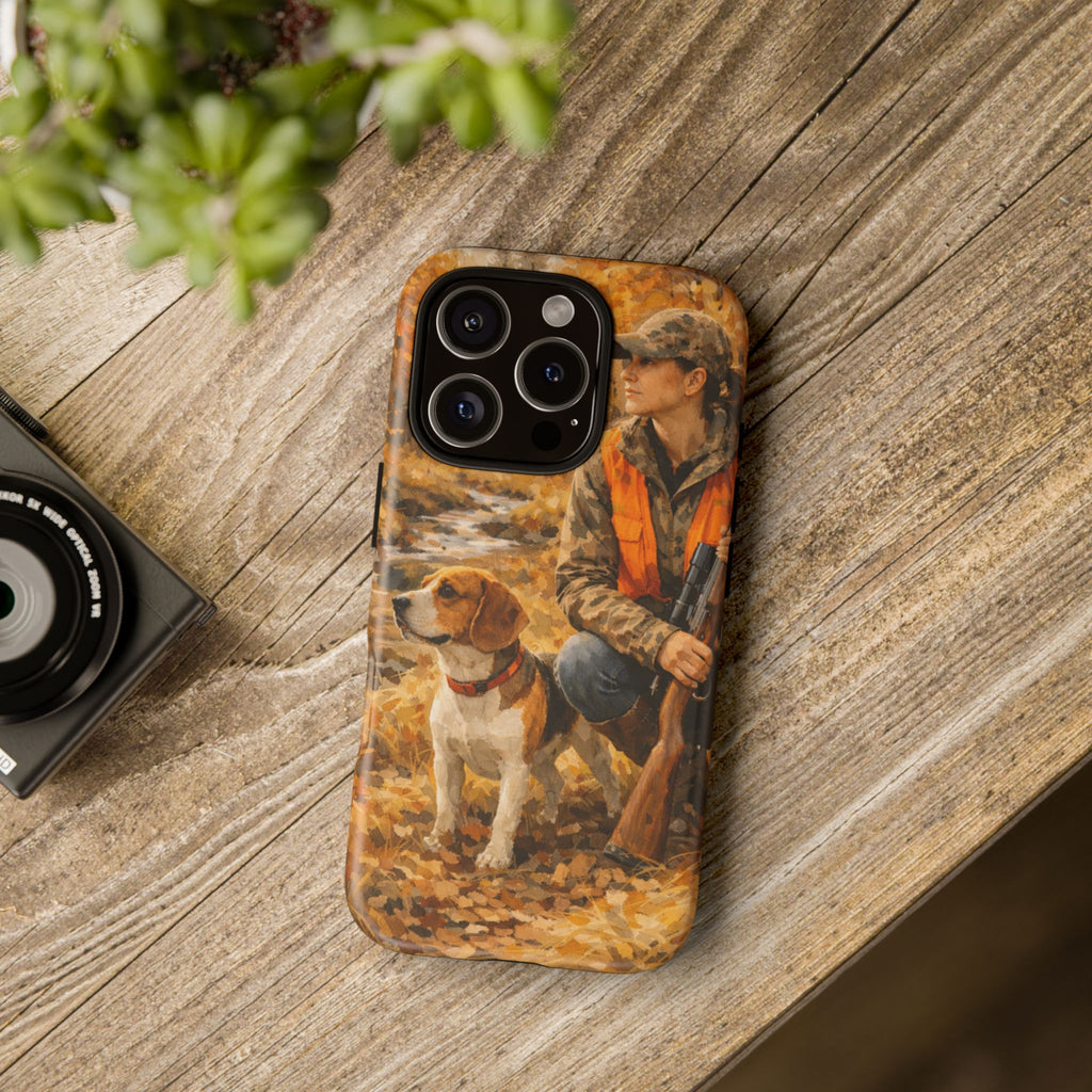 Hunter and Beagle Phone Case — Hunting Dog Autumn Camouflage iPhone Cover