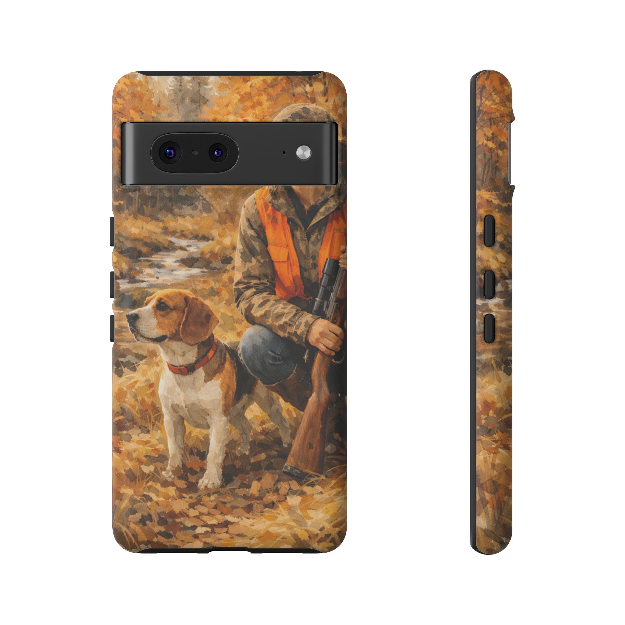 Hunter and Beagle Phone Case — Hunting Dog Autumn Camouflage iPhone Cover
