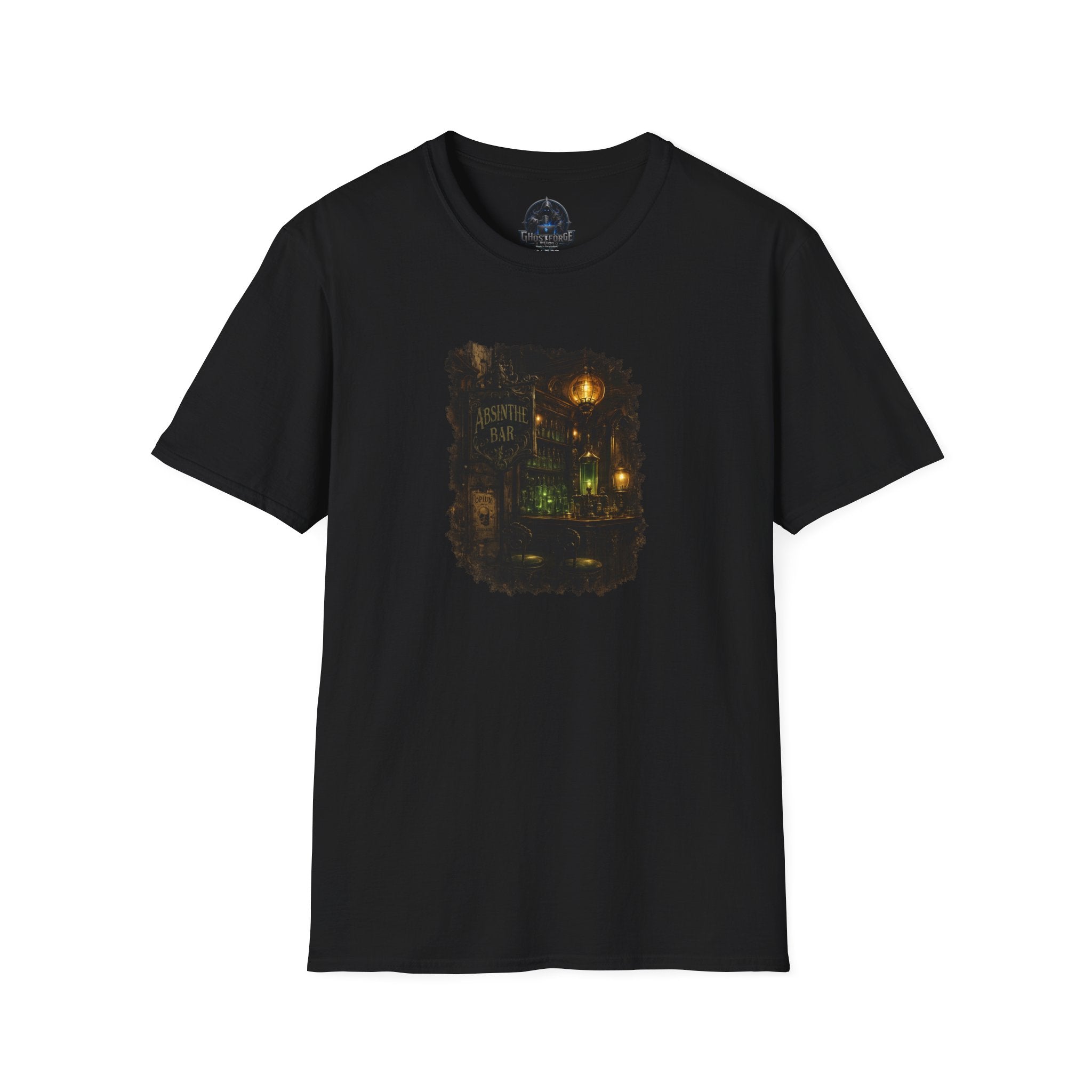 Absinthe Bar Vintage Night Tee — Gothic Apothecary Cocktail Shirt