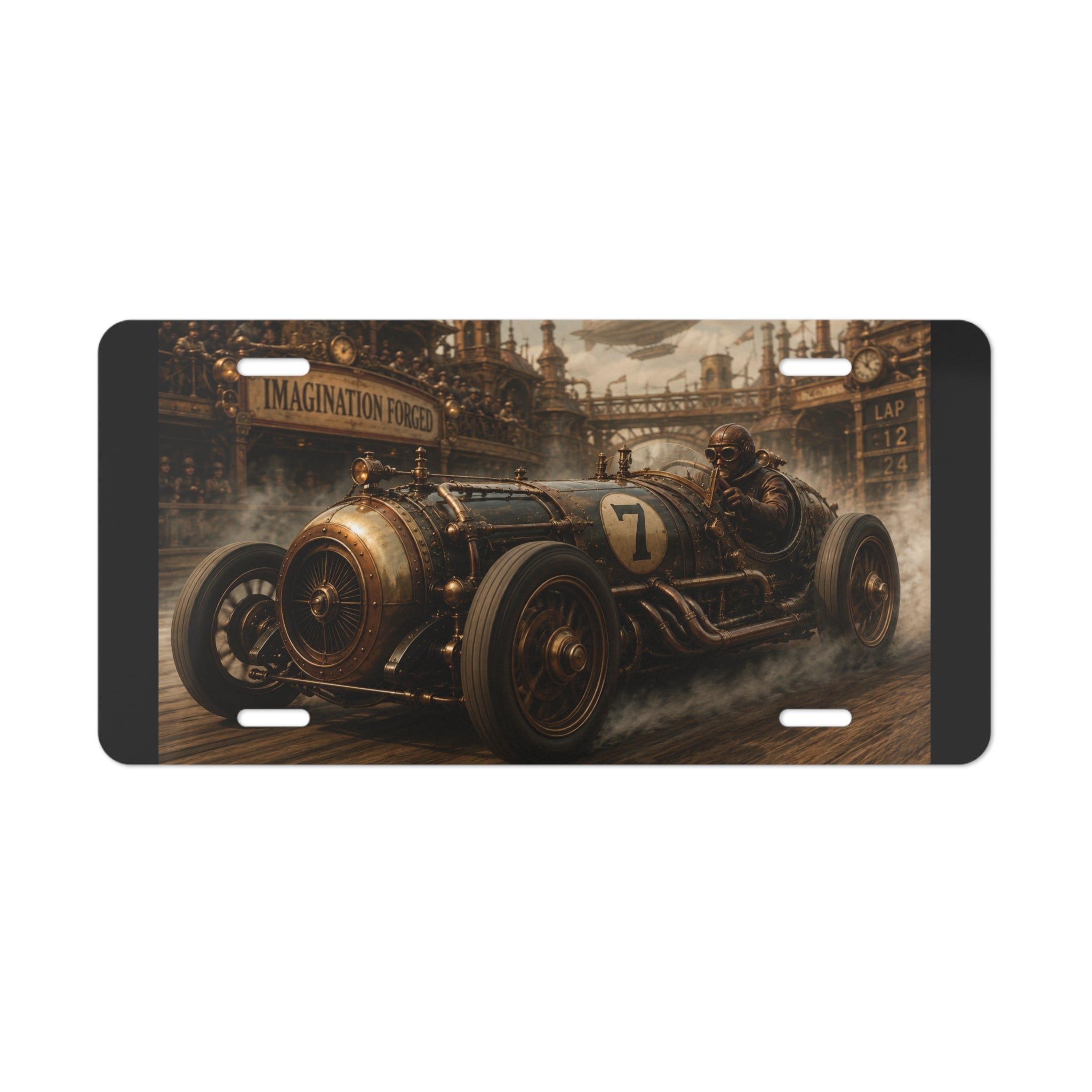 Steampunk Race Car Vanity Plate – Steampunk Racer License Plate