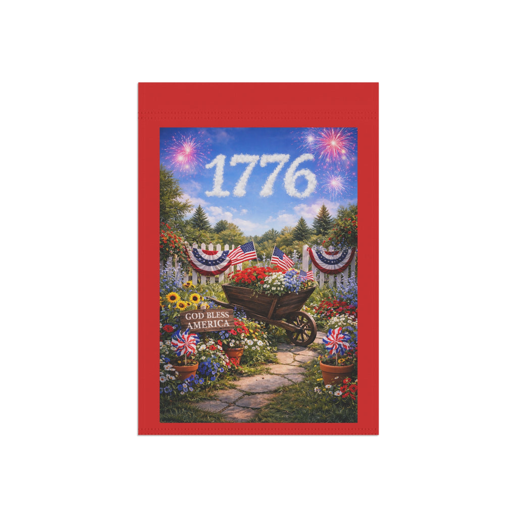 1776 Patriotic Garden Flag — God Bless America Outdoor Banner