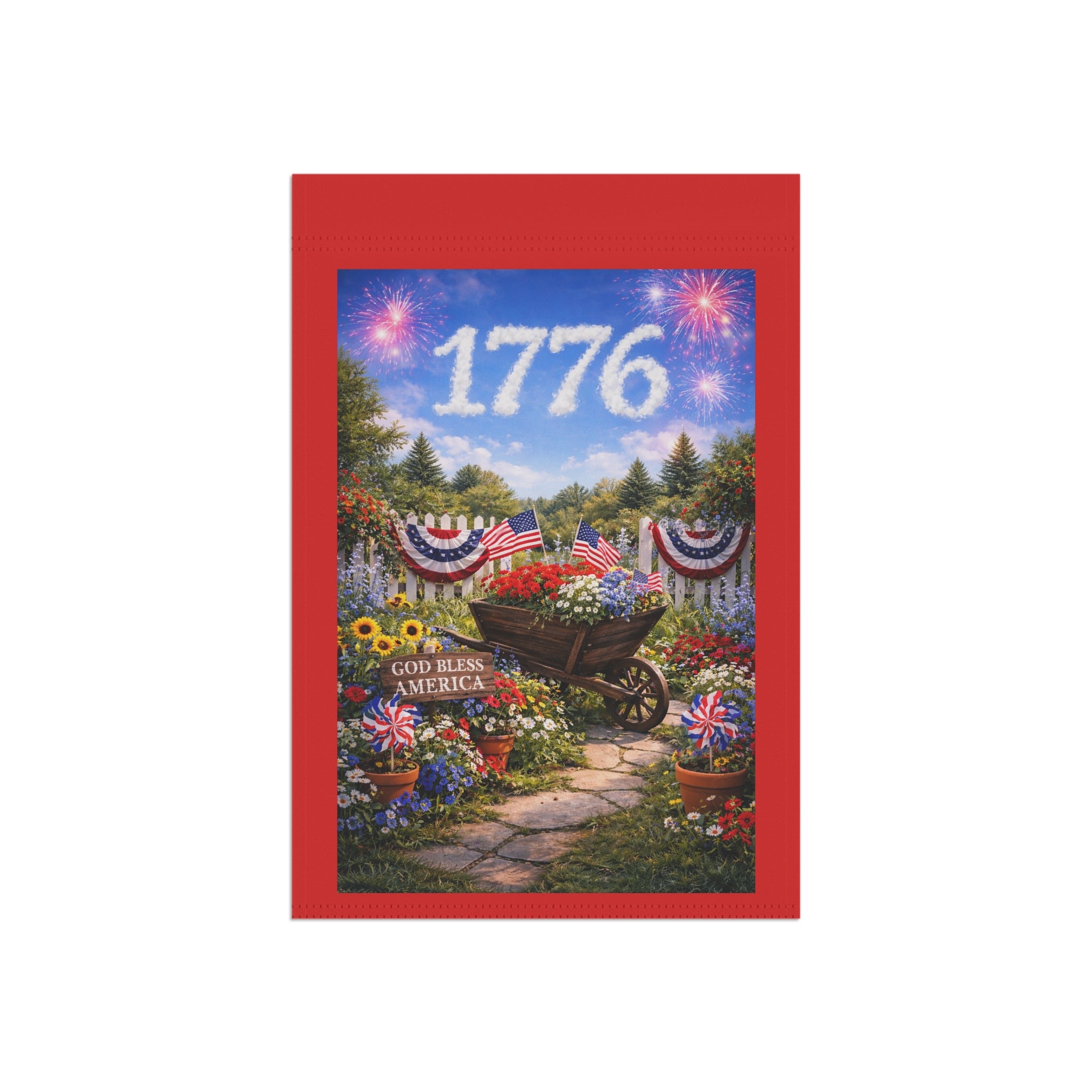 1776 Patriotic Garden Flag — God Bless America Outdoor Banner