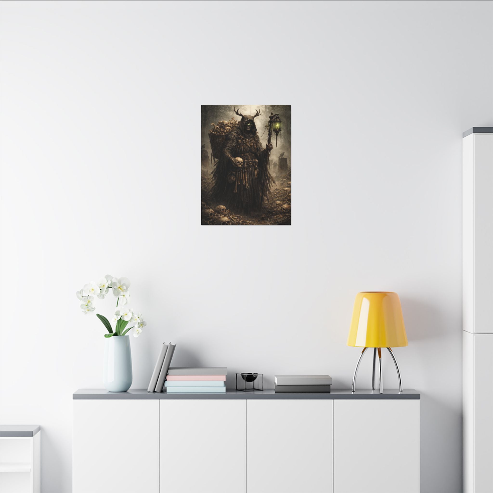 Bone Collector Canvas Print — Gothic Skull-Wraith Wall Art