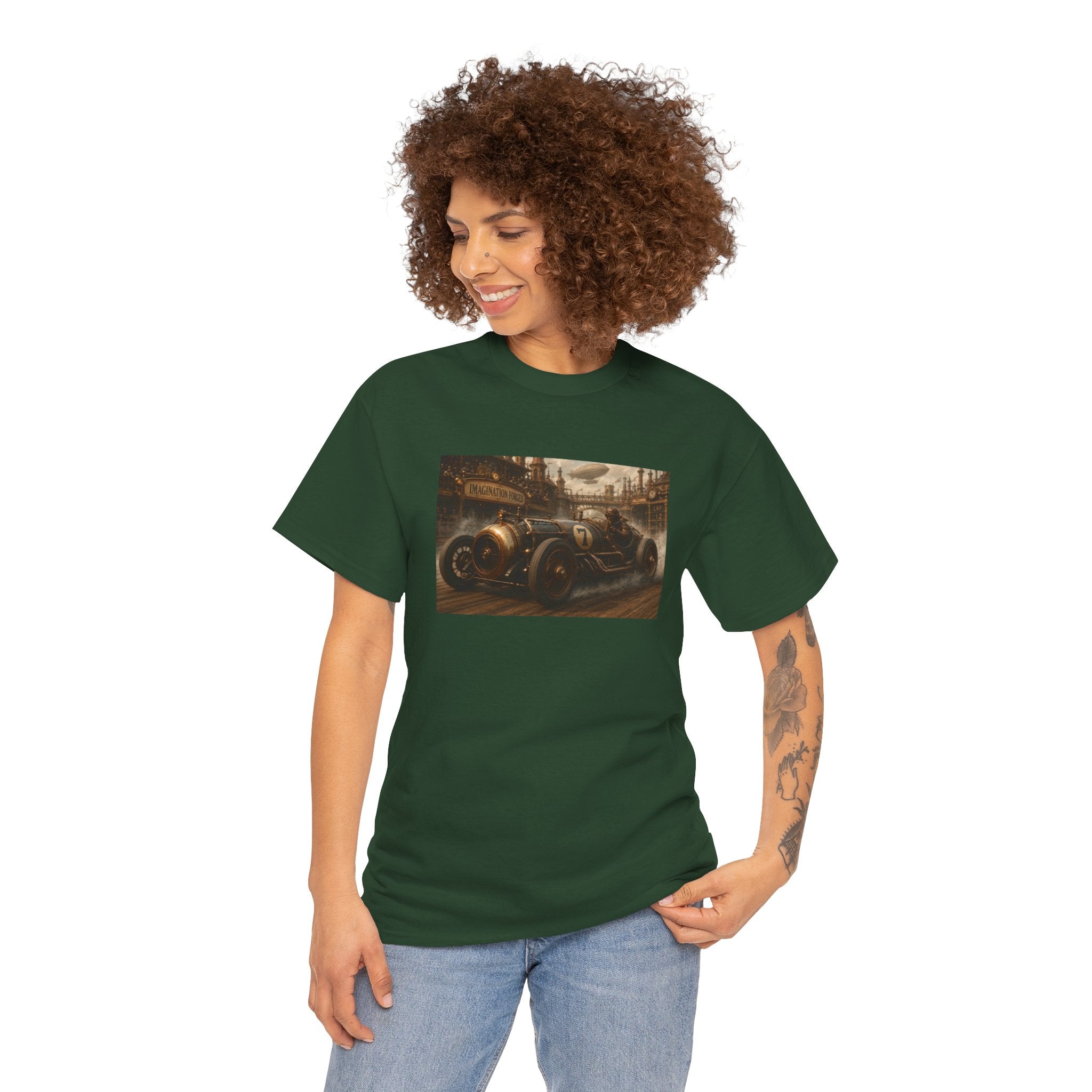 Steampunk Racecar Tee — Classic Antique Car Graphic T-Shirt
