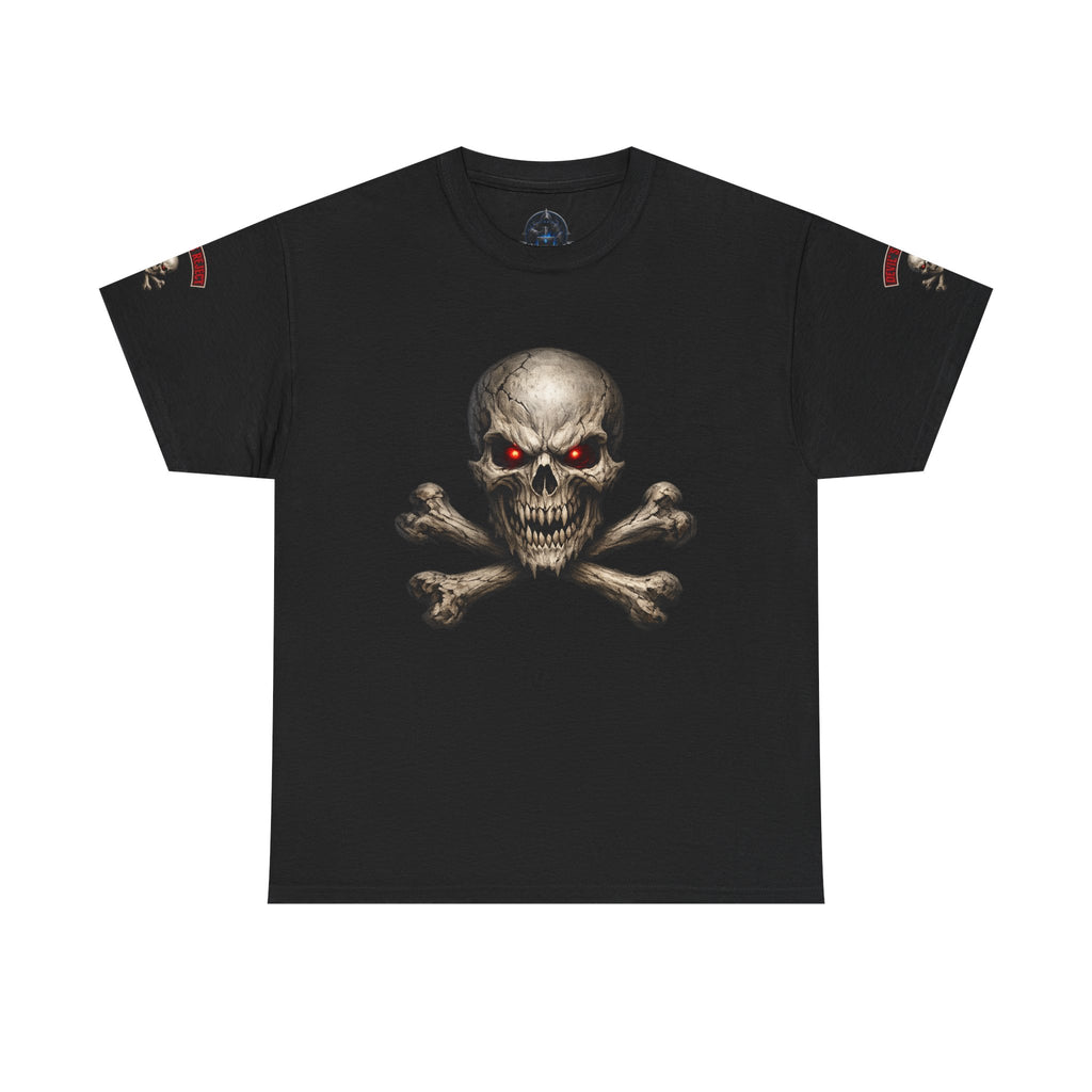 Premium Skull & Crossbones Graphic Tee — Red-Eye Pirate Skull T-Shirt