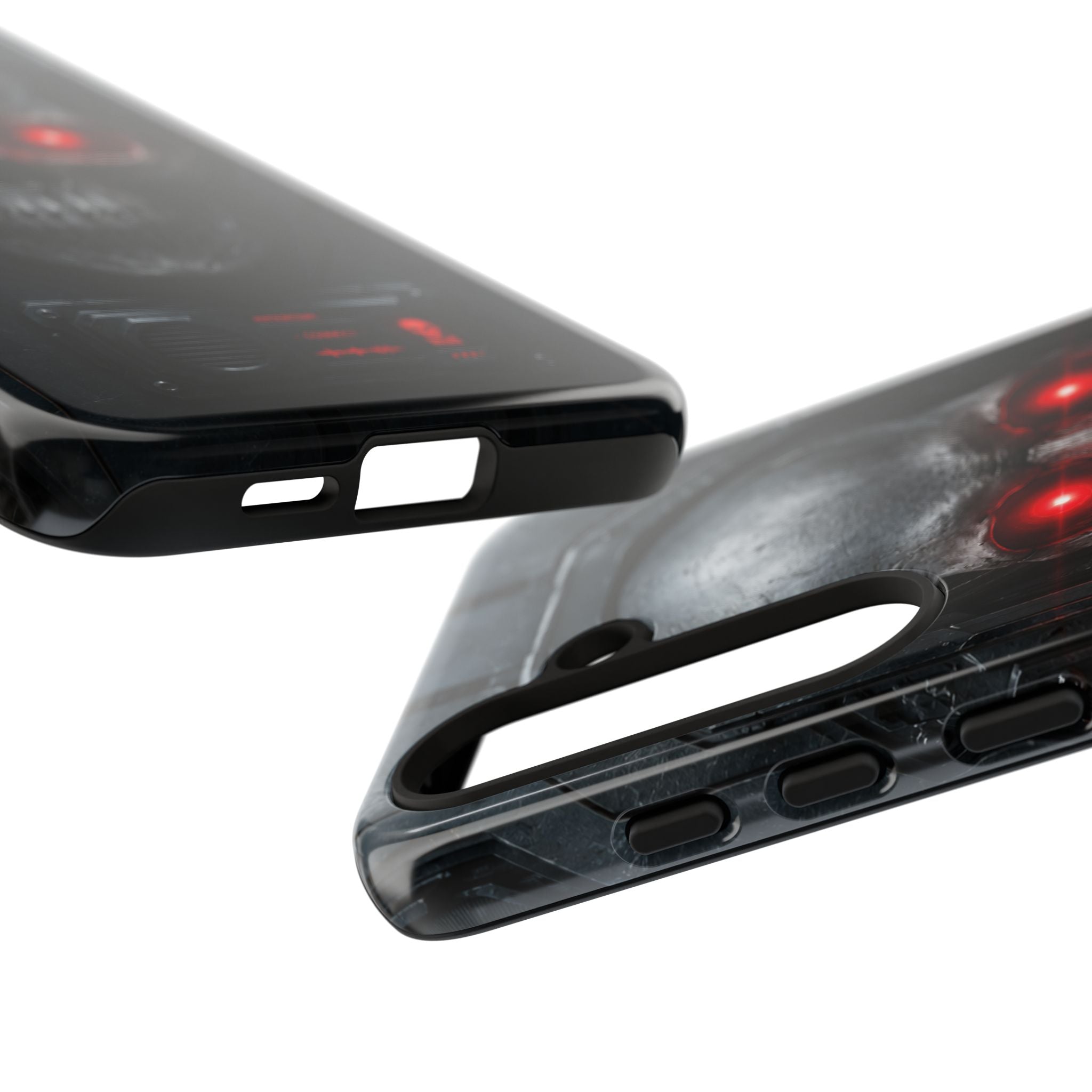 Skull Sentinel Phone Case — Red-Eyed Tactical Skull Protective Case