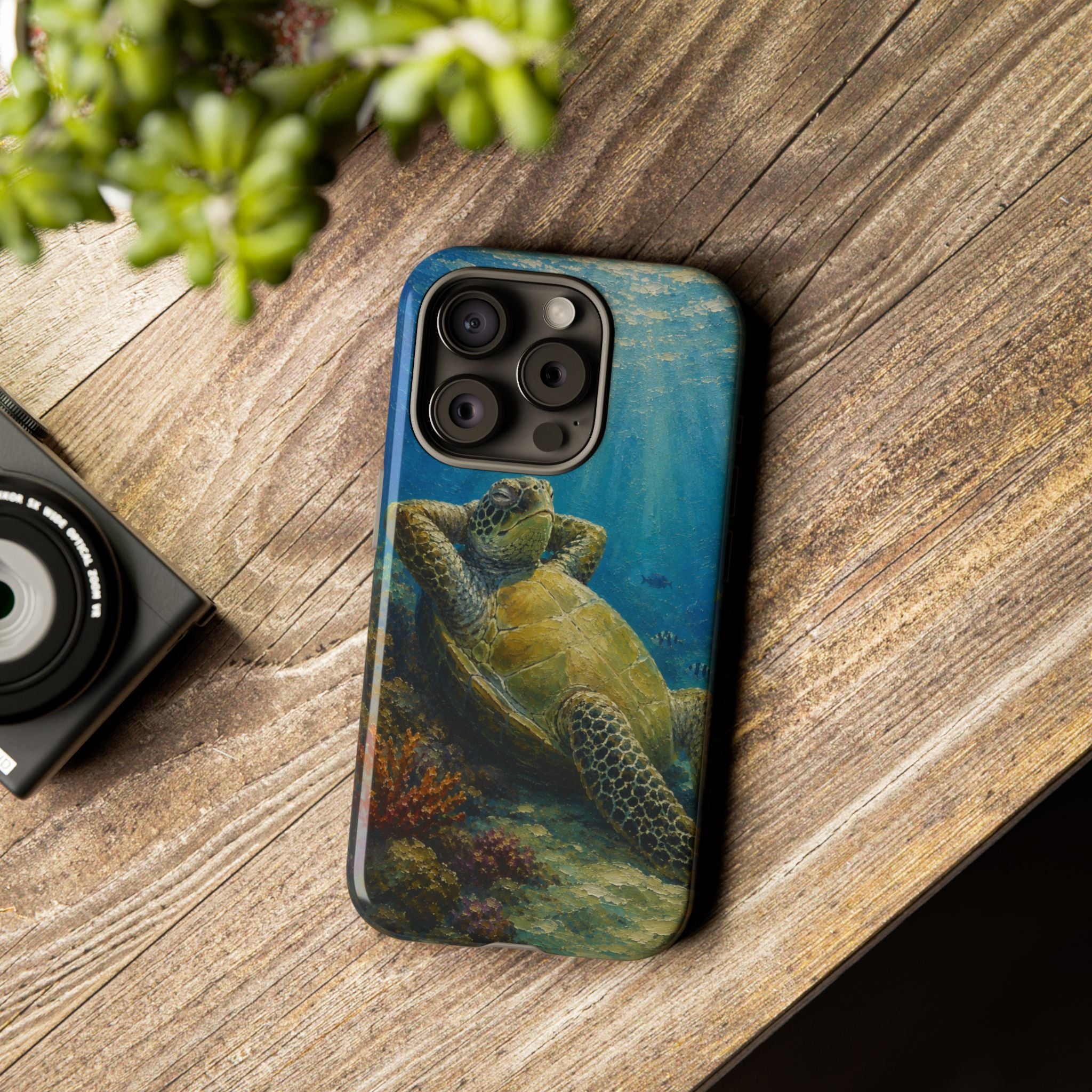 Sea Turtle Relaxation Phone Case — Ocean Underwater Art Protective Tough Case